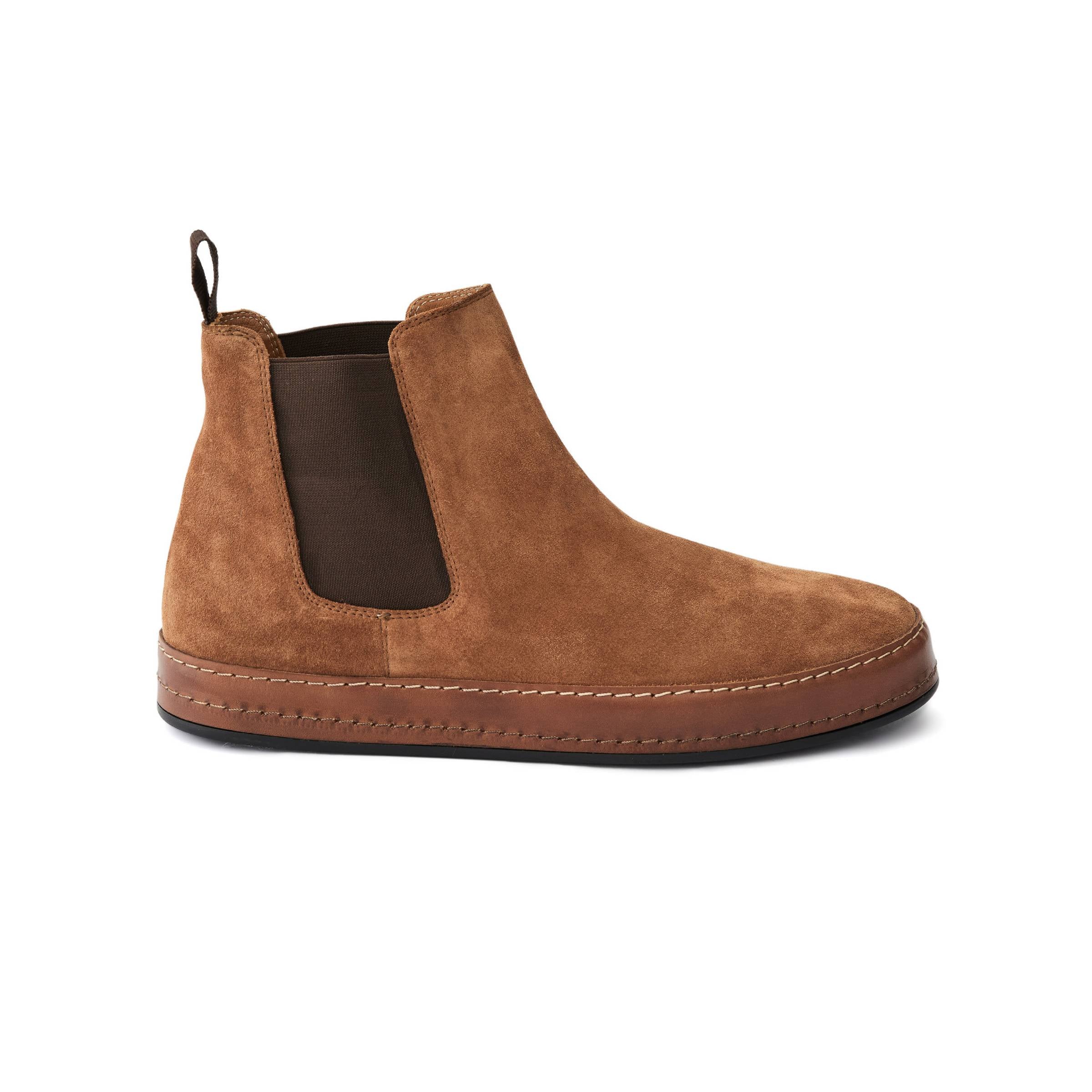 Men's Suede Calf Leather Handmade Chelsea Boots M10005 1