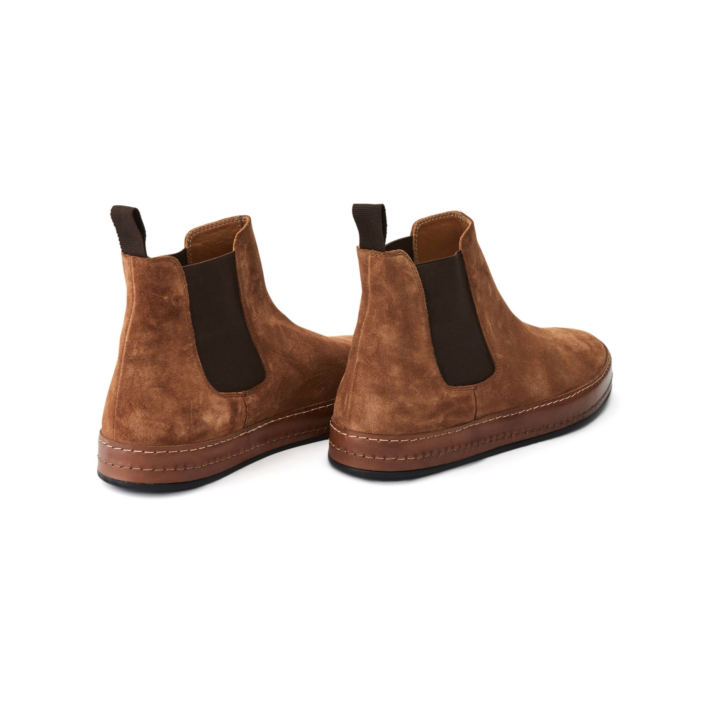 Men's Suede Calf Leather Handmade Chelsea Boots M10005 3