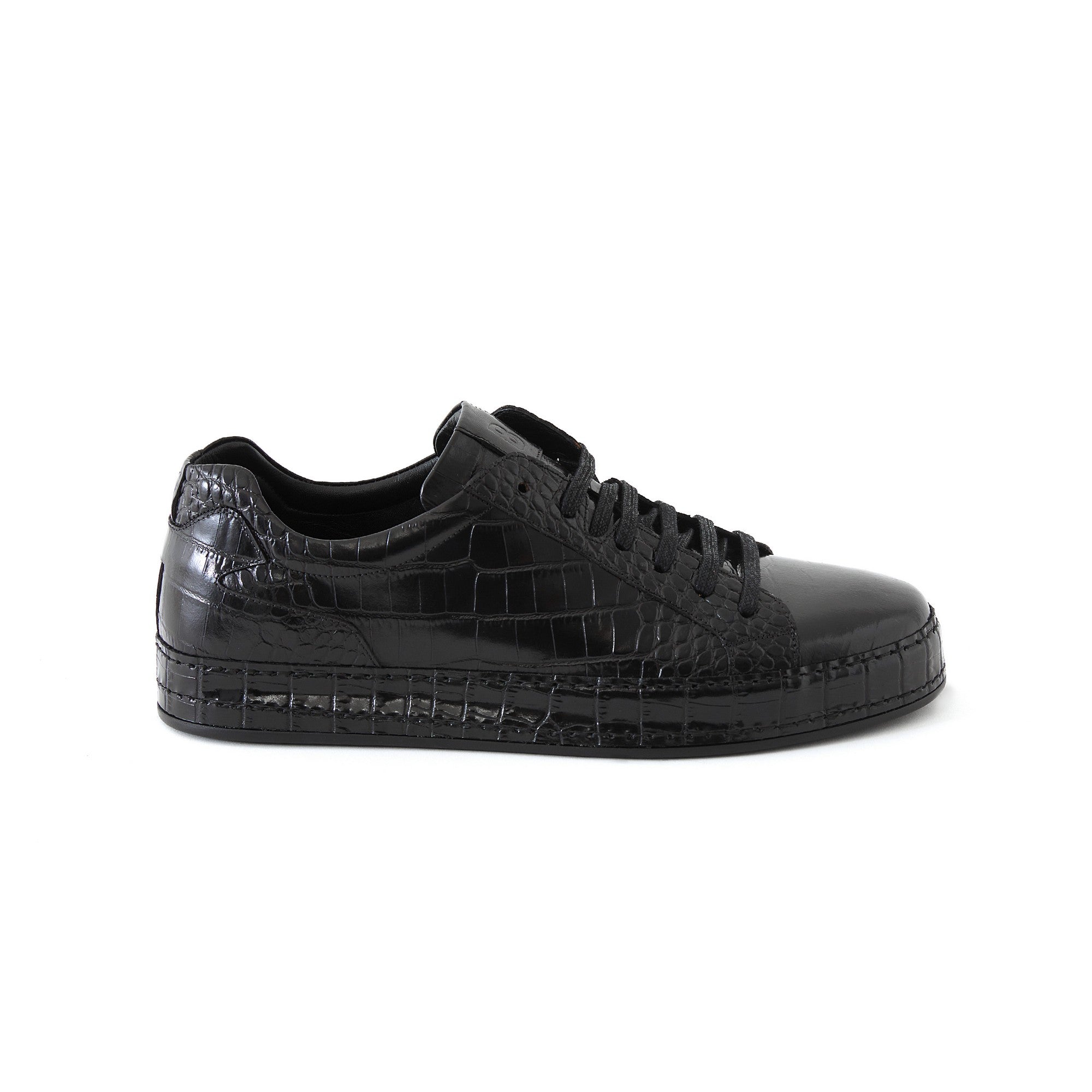 Men's Printed Crocodile Calf Leather Handmade Sport Shoes M8030 1