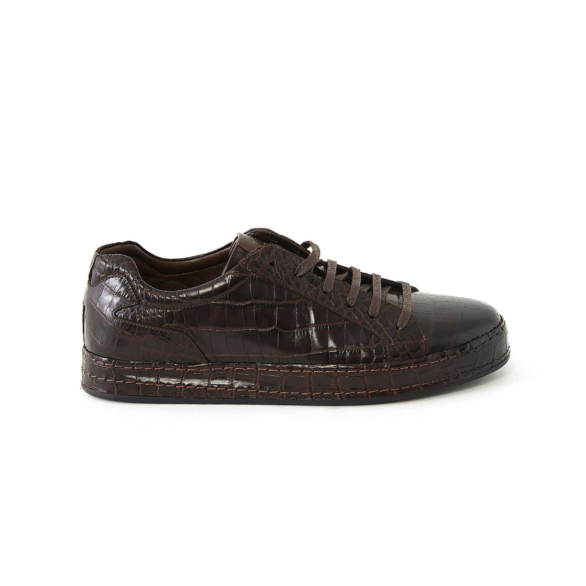 Men's Printed Crocodile Calf Leather Handmade Sport Shoes M8030 7