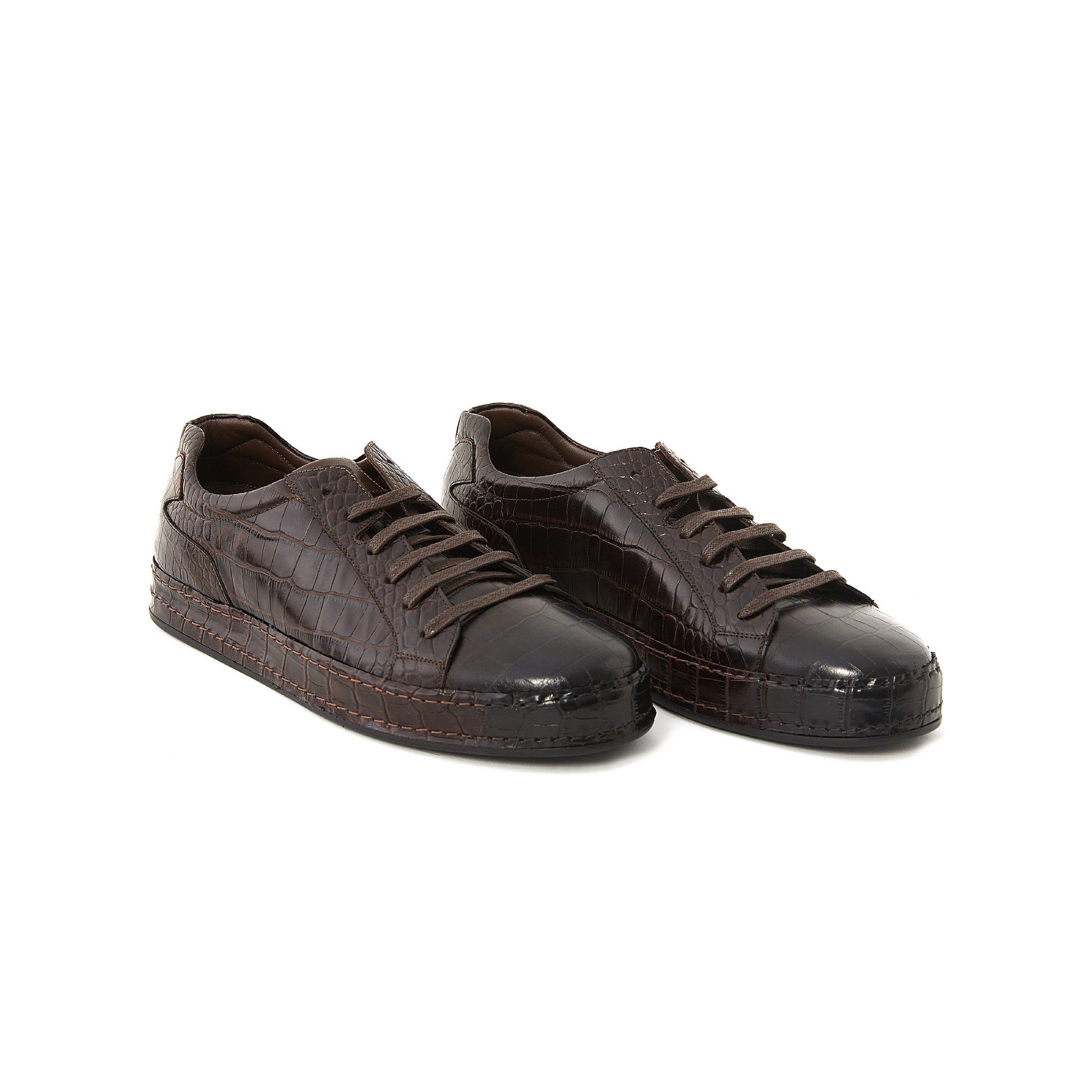 Men's Printed Crocodile Calf Leather Handmade Sport Shoes M8030 8