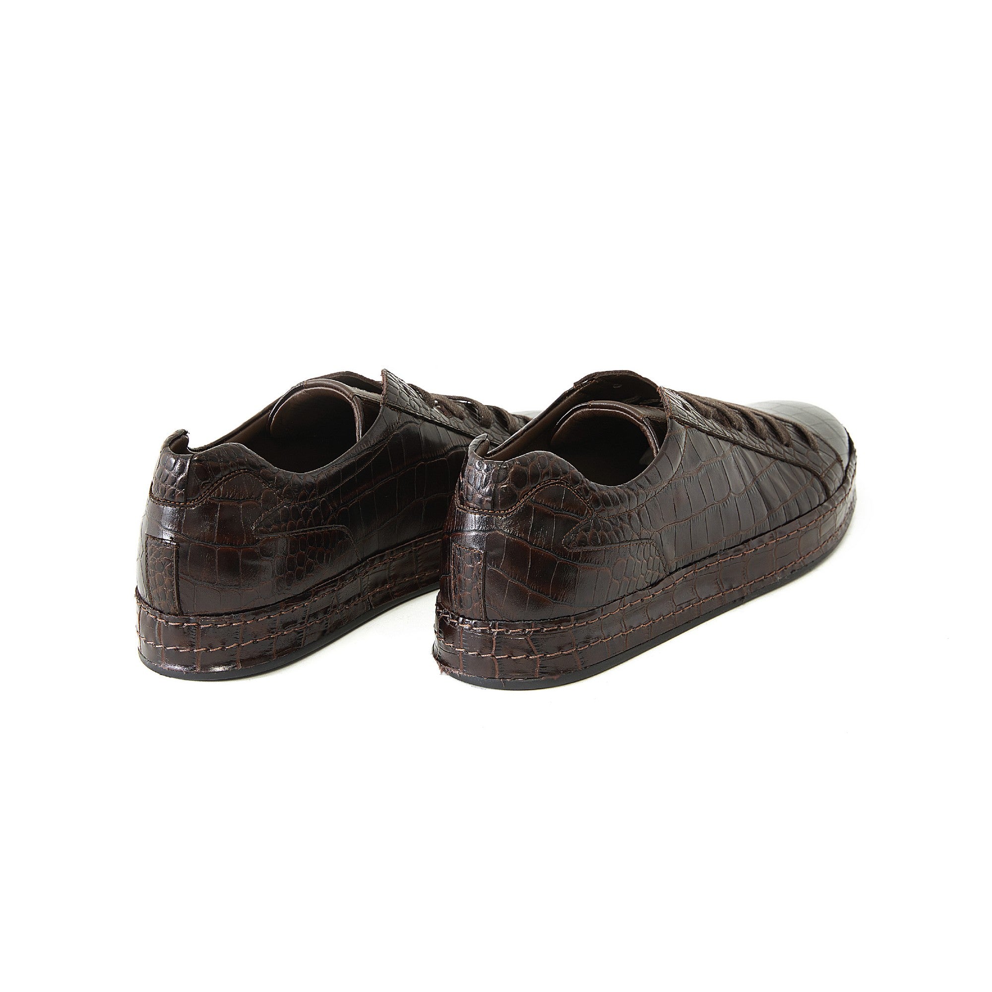 Men's Printed Crocodile Calf Leather Handmade Sport Shoes M8030 9