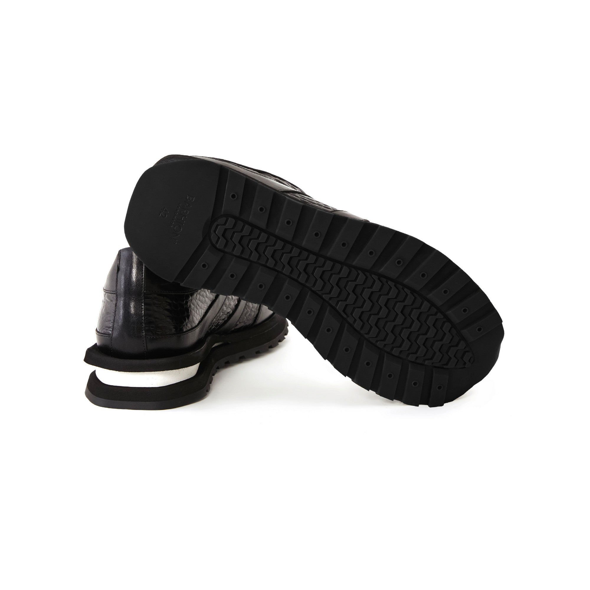 Men's Printed Crocodile Calf Leather Handmade Sneakers M8036 4