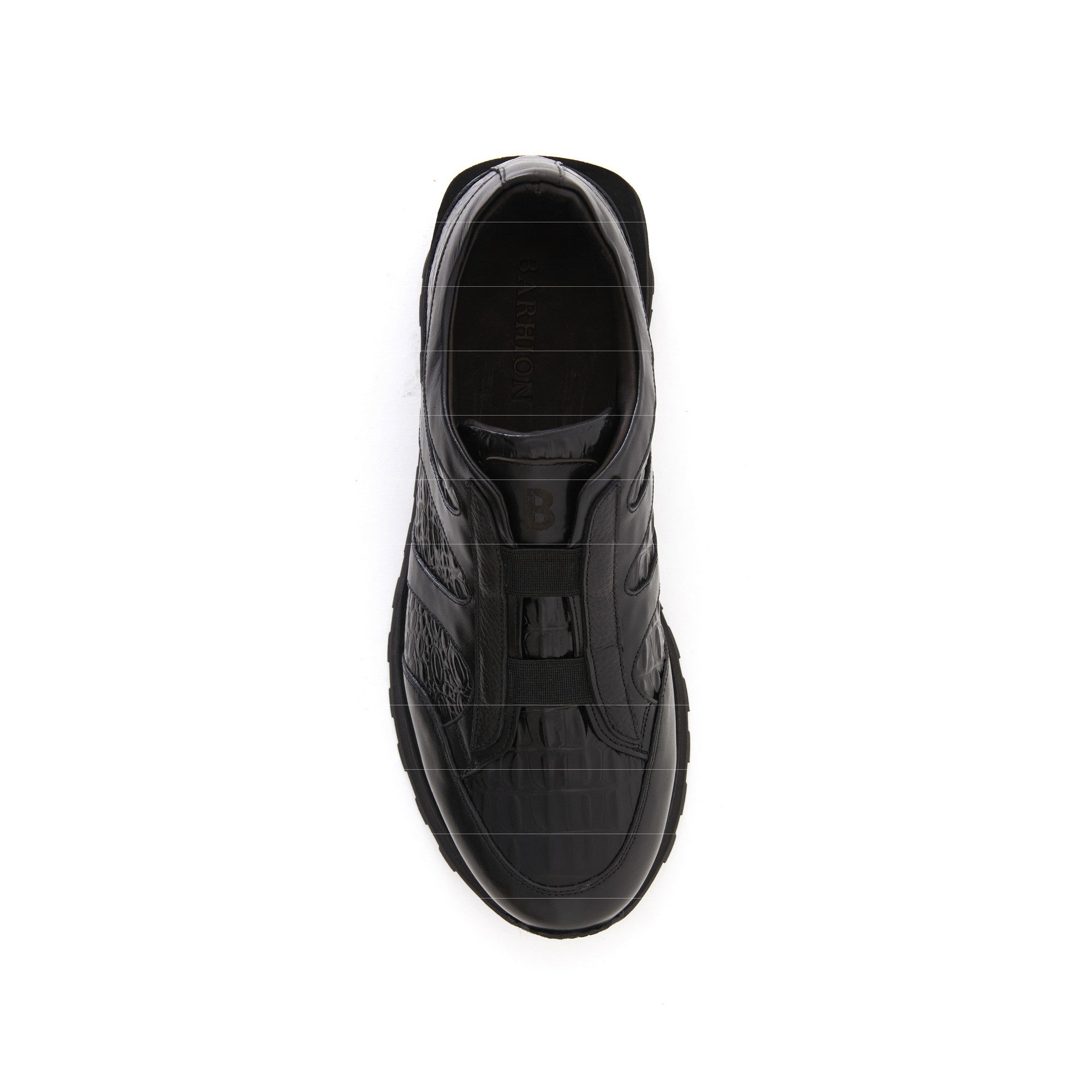 Men's Printed Crocodile Calf Leather Handmade Sneakers M8036 5