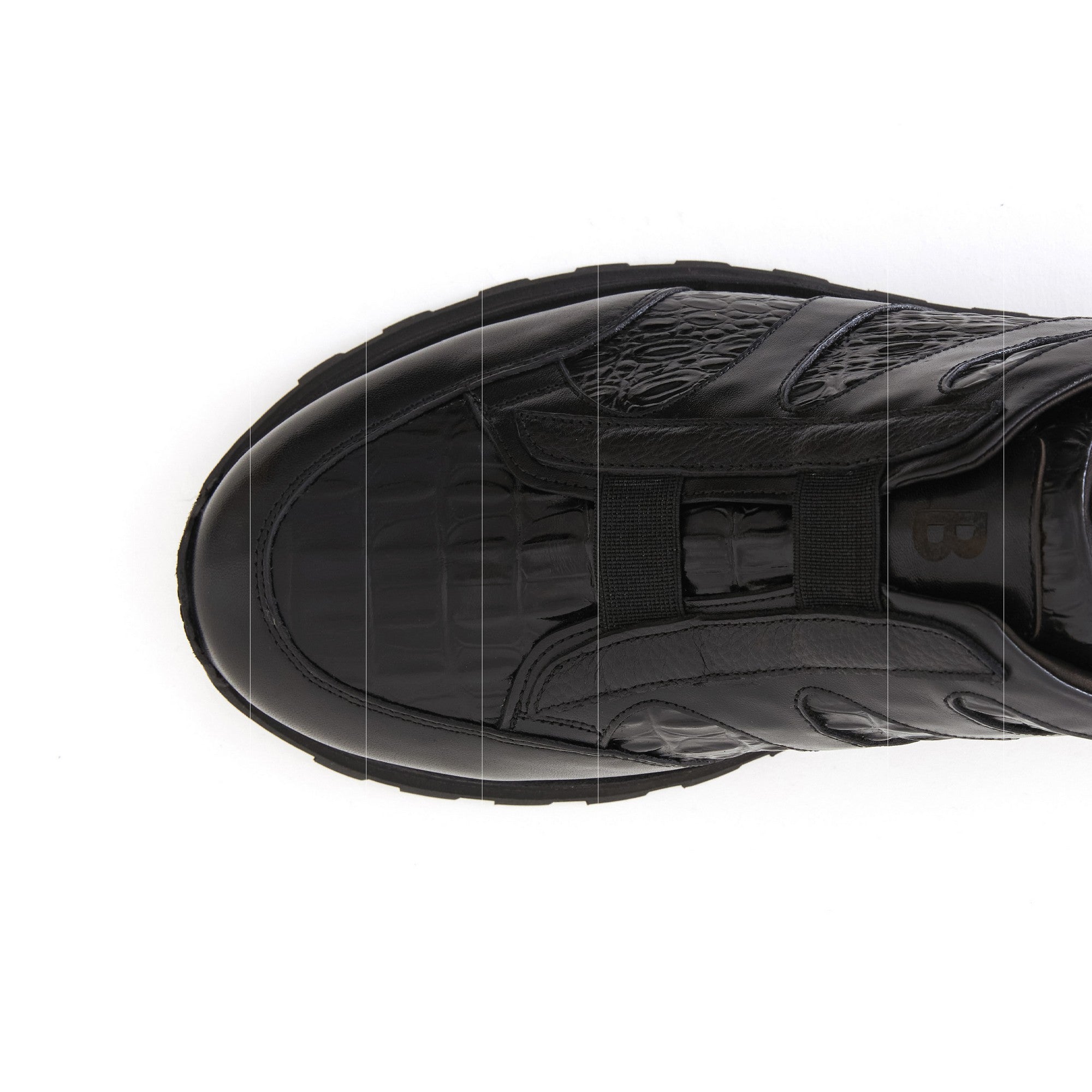 Men's Printed Crocodile Calf Leather Handmade Sneakers M8036 6