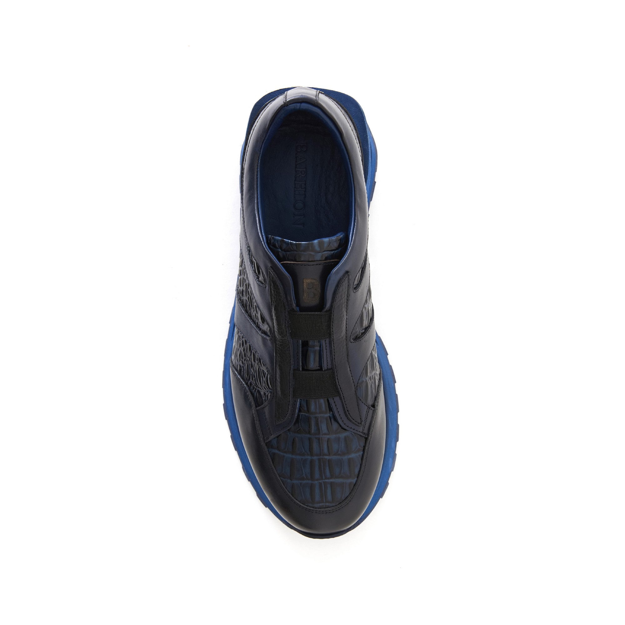 Men's Printed Crocodile Calf Leather Handmade Sneakers M8036 11
