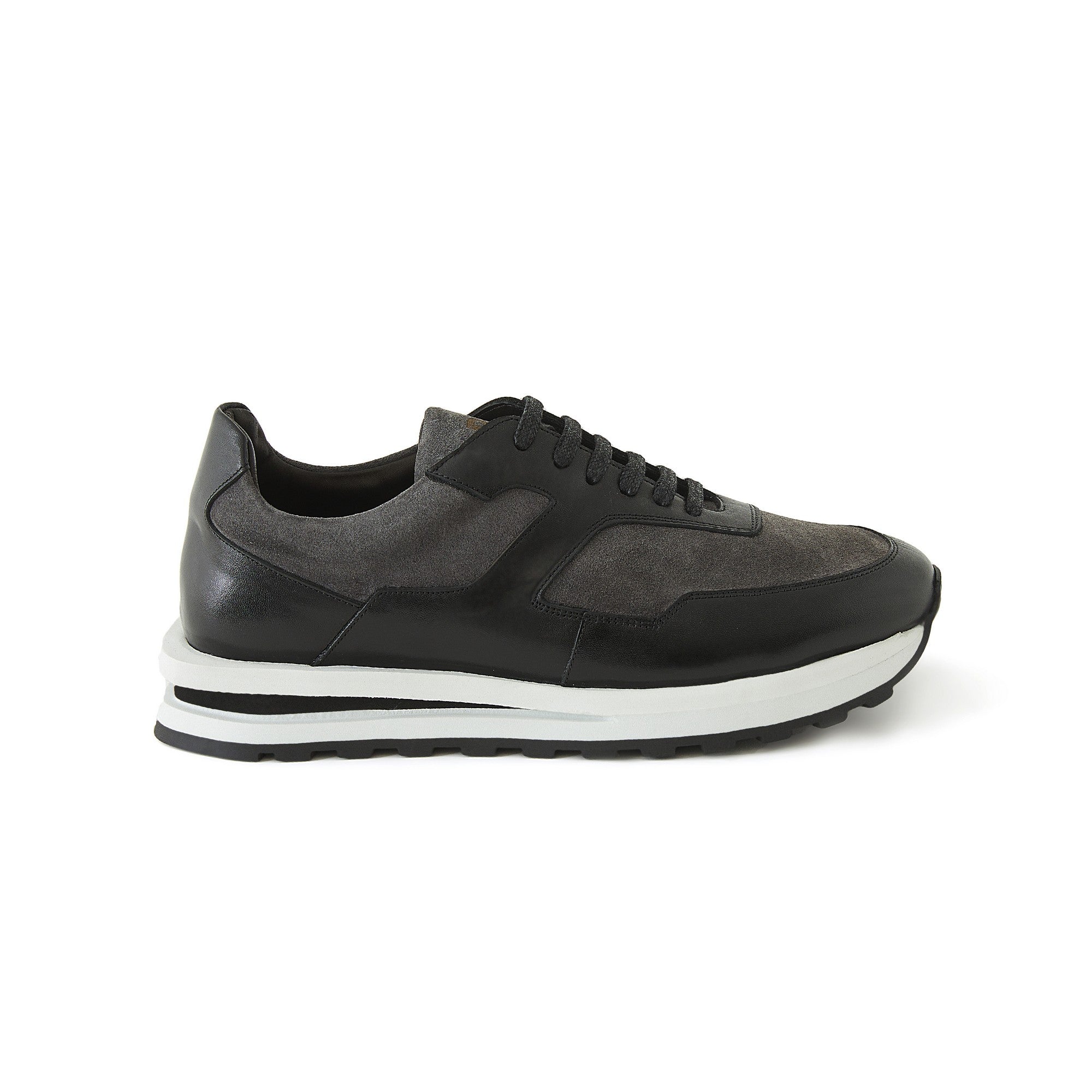 Men's Suede Calf Leather Handmade Sneakers M8017 1