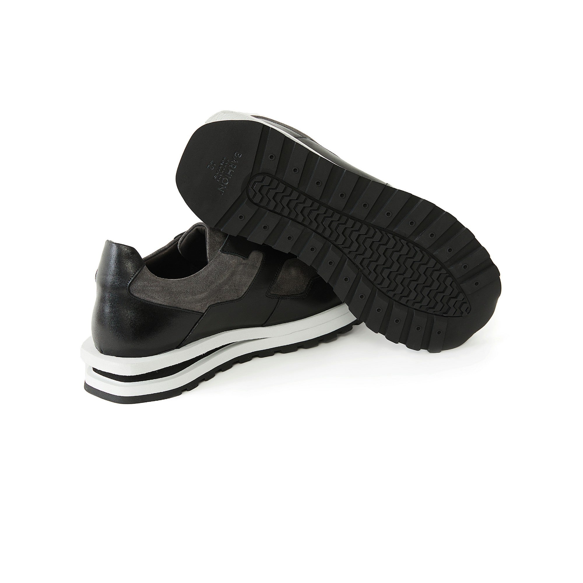 Men's Suede Calf Leather Handmade Sneakers M8017 4