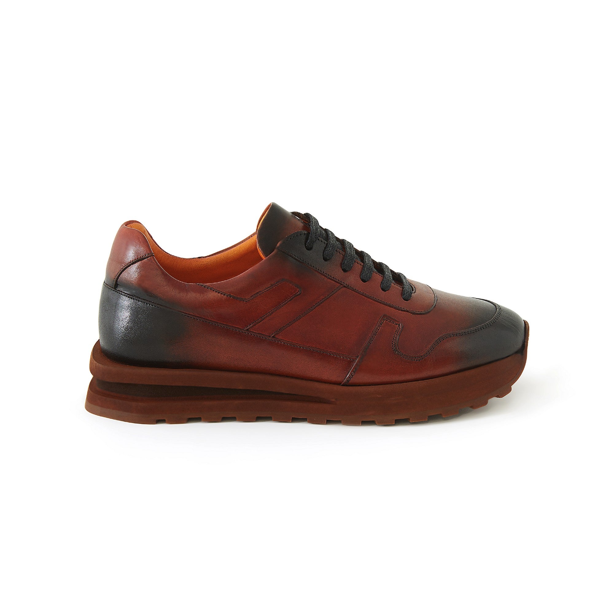 Red-Black Genuine Leather Men Sneaker buy Shoes Handmade