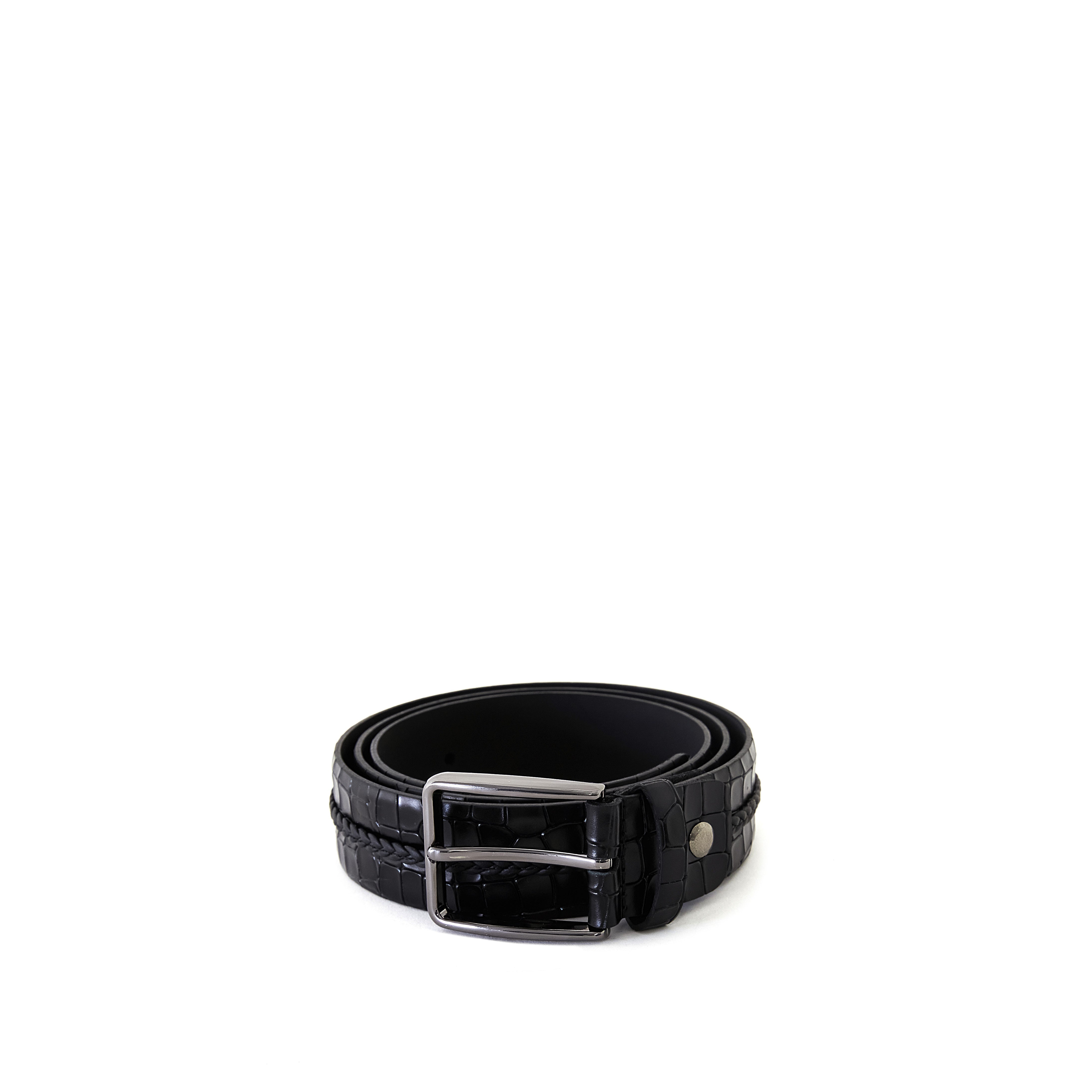 Men's Crocodile Embossed Calf Leather Handmade Belt M105 10