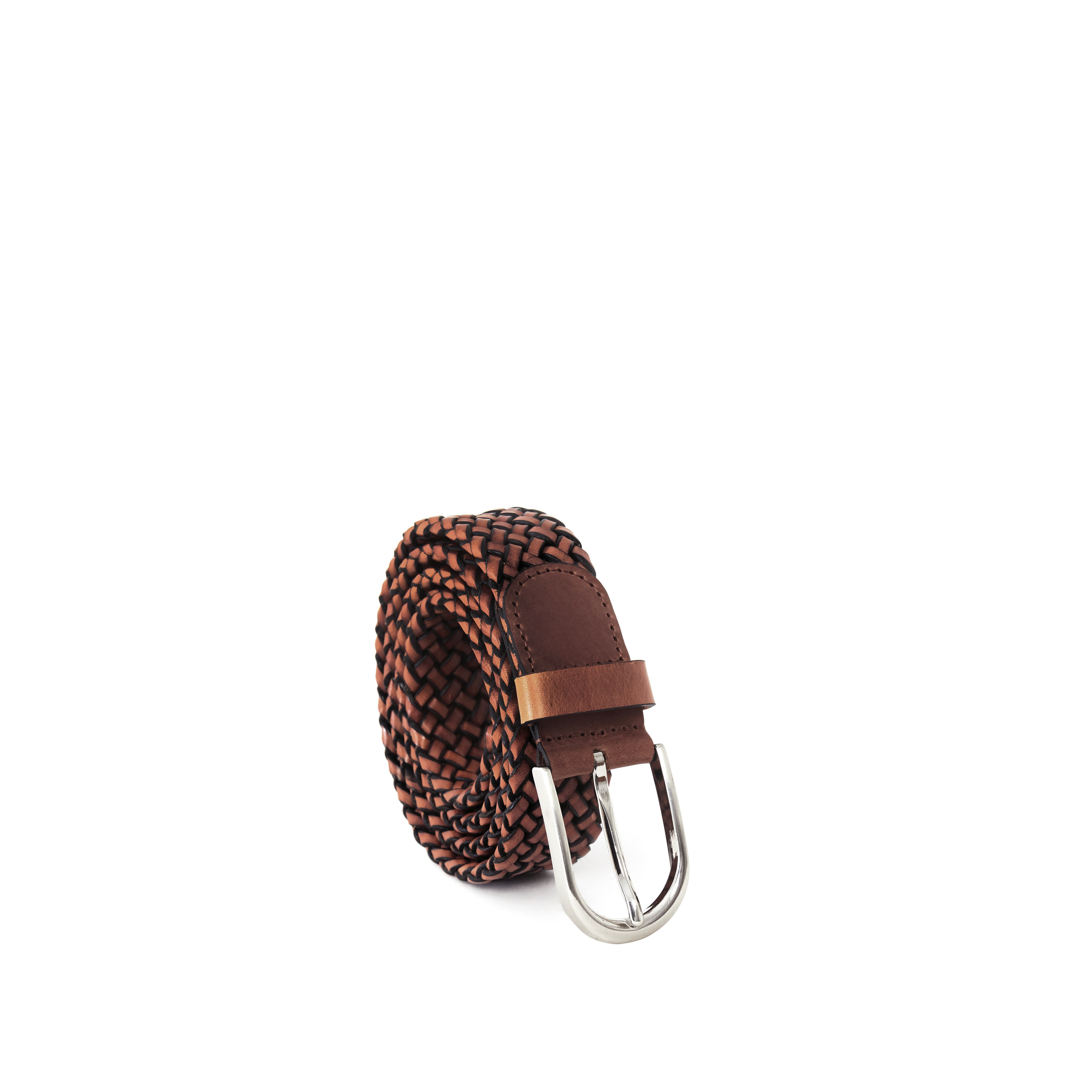 Men's Double-Sided Braided Calf Leather Handmade Belt M108 4
