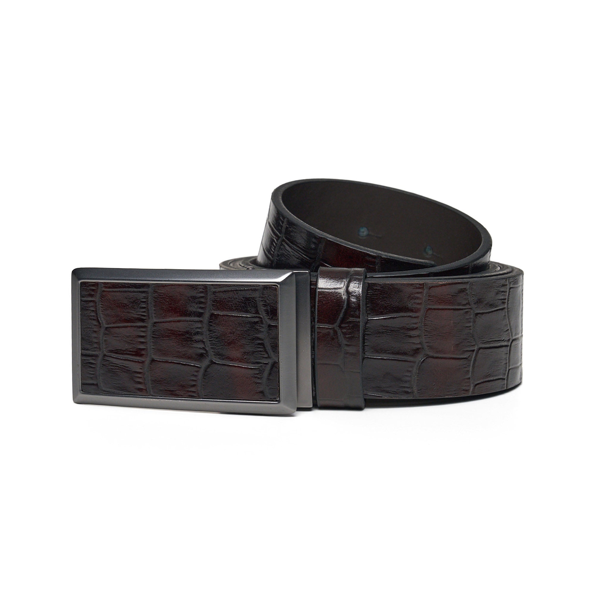 Men's Crocodile Embossed Calf Leather Handmade Belt M111 6