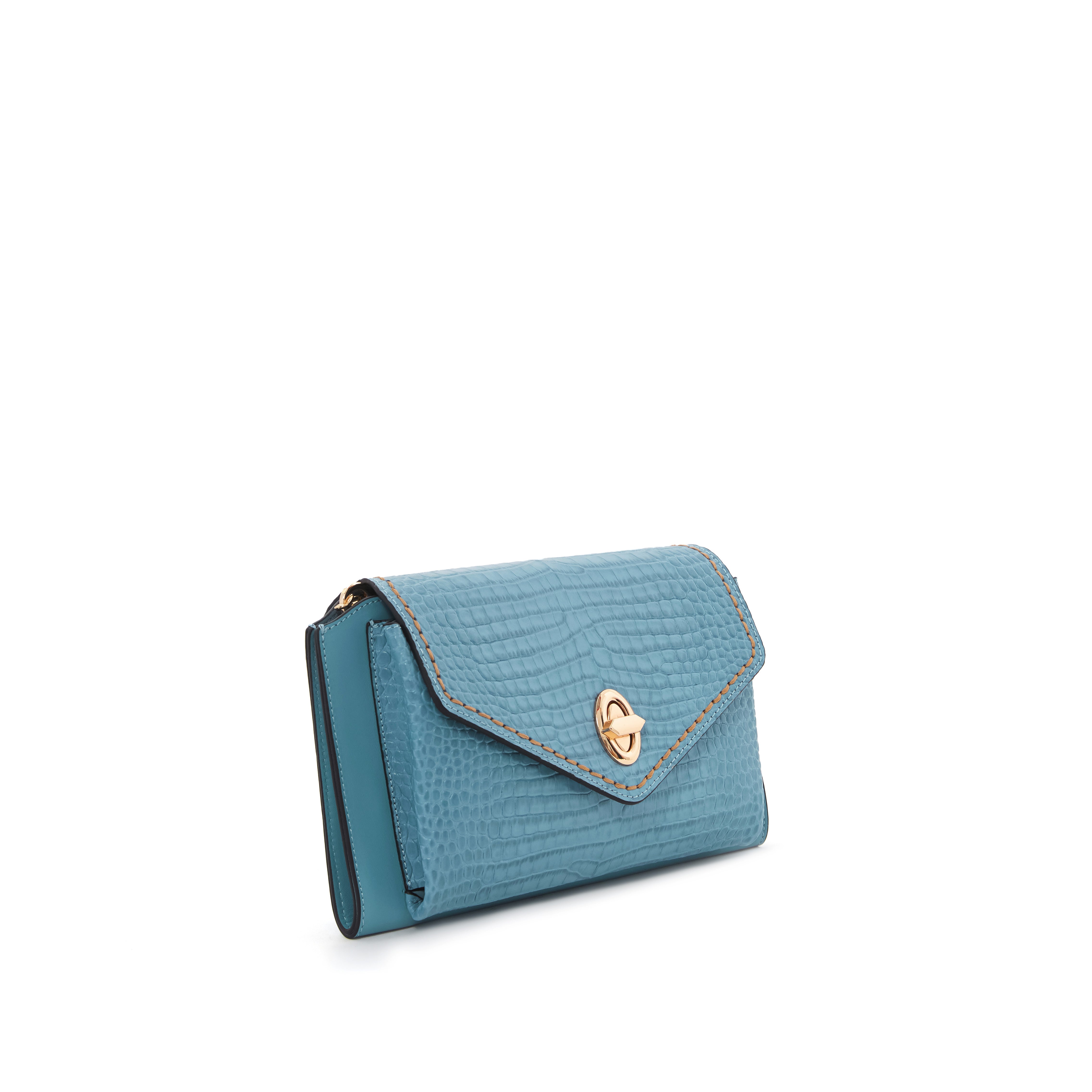 Women's Calf Leather Crocodile Embossed Handmade Crossbody Bag W20009 4