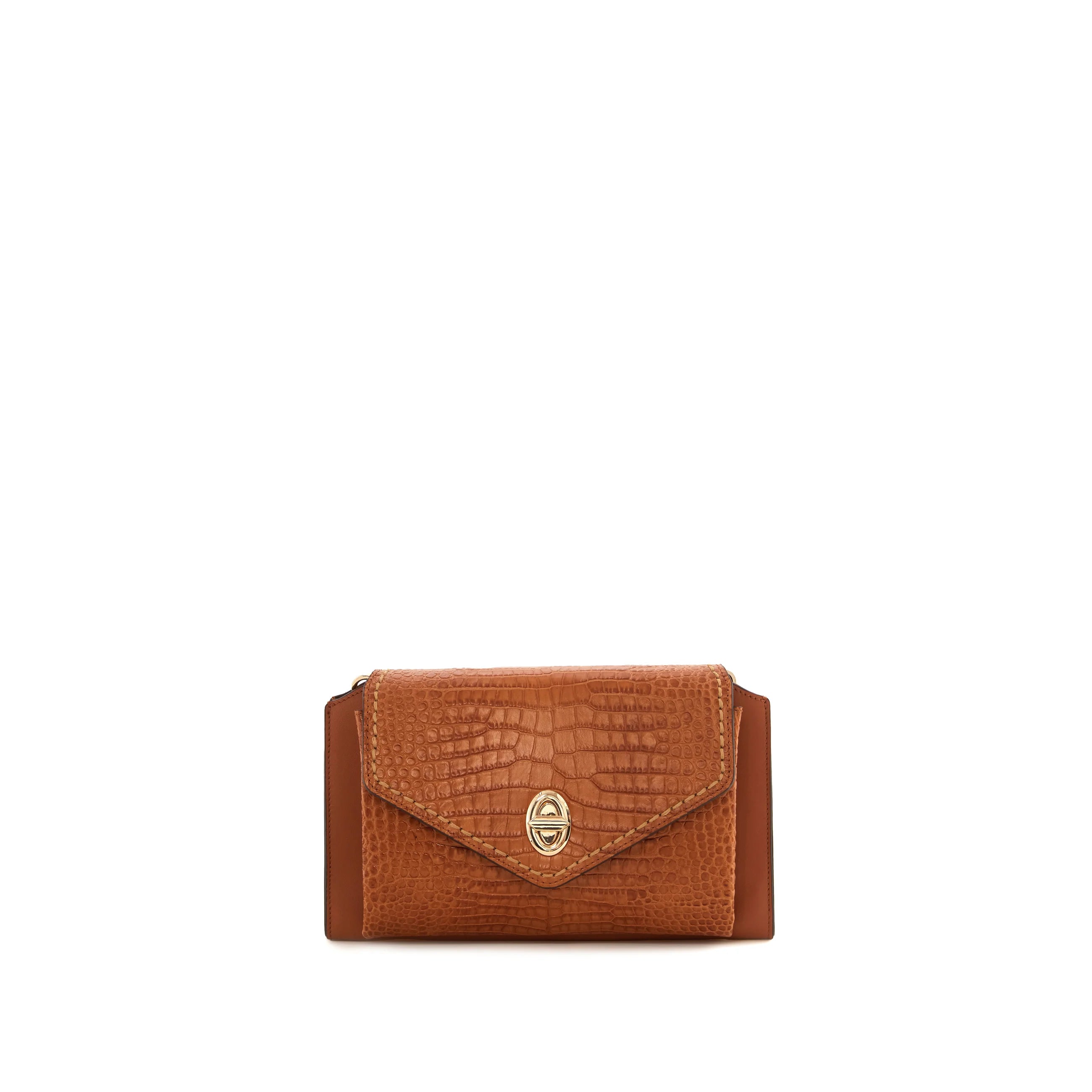 Women's Calf Leather Crocodile Embossed Handmade Crossbody Bag W20009 9