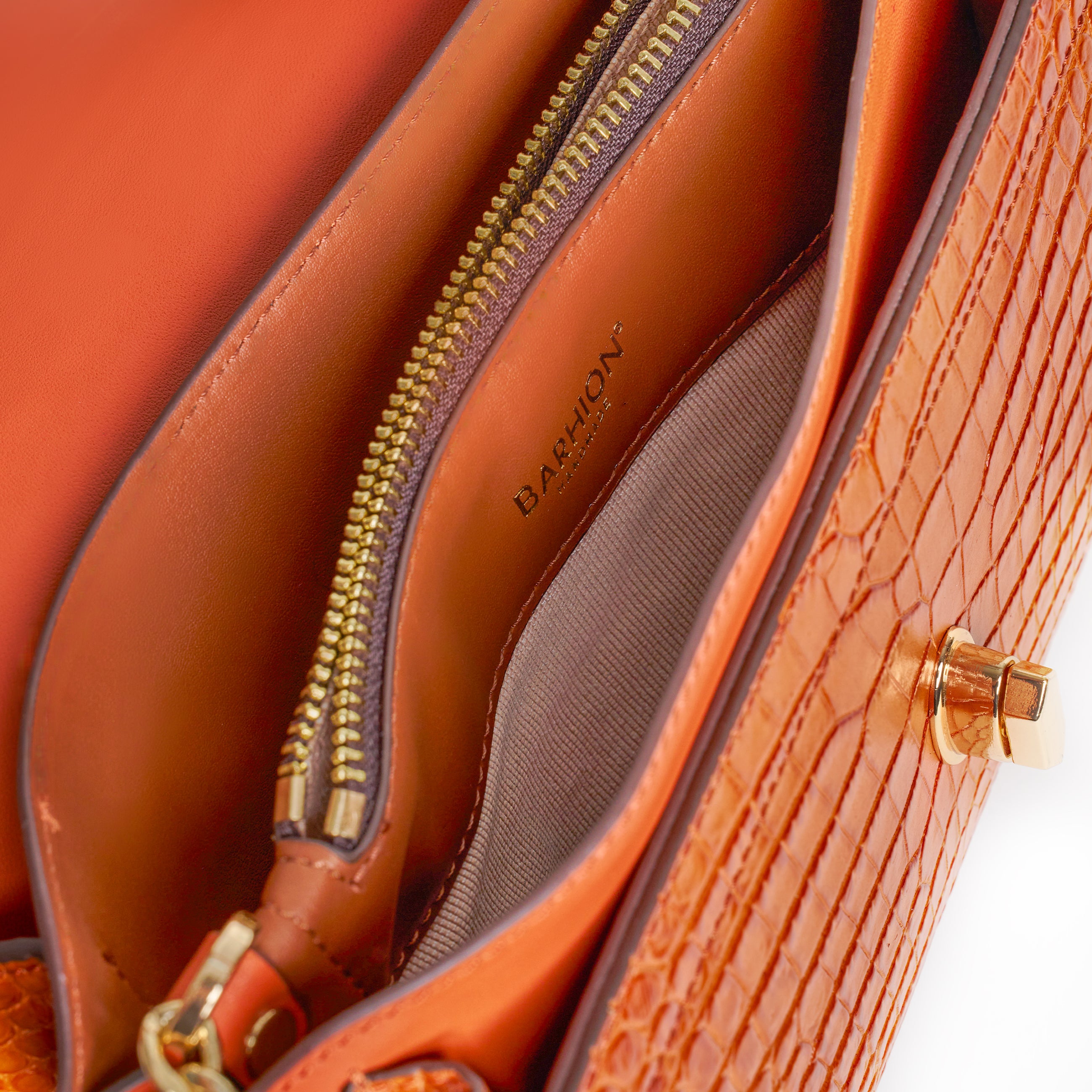 Women's Calf Leather Crocodile Embossed Handmade Crossbody Bag W20009 10
