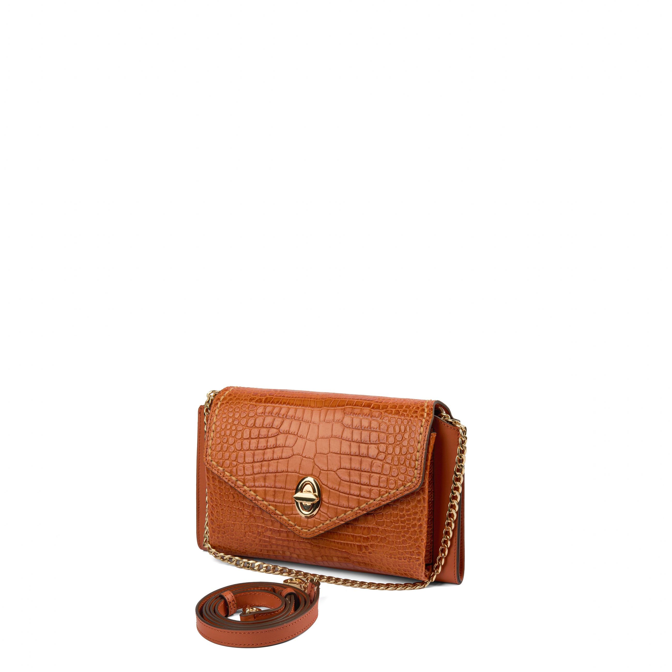 Women's Calf Leather Crocodile Embossed Handmade Crossbody Bag W20009 11