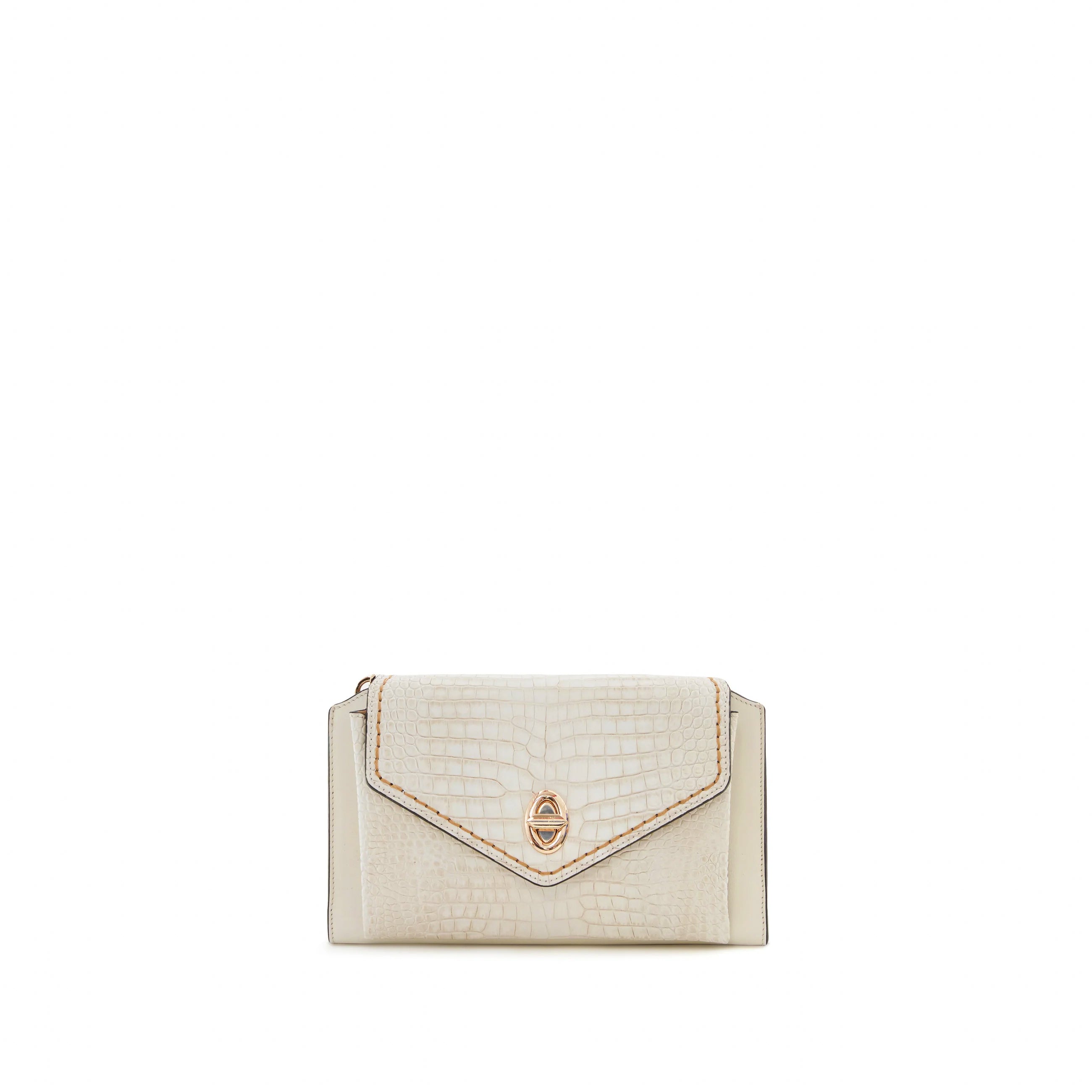 Women's Calf Leather Crocodile Embossed Handmade Crossbody Bag W20009 20