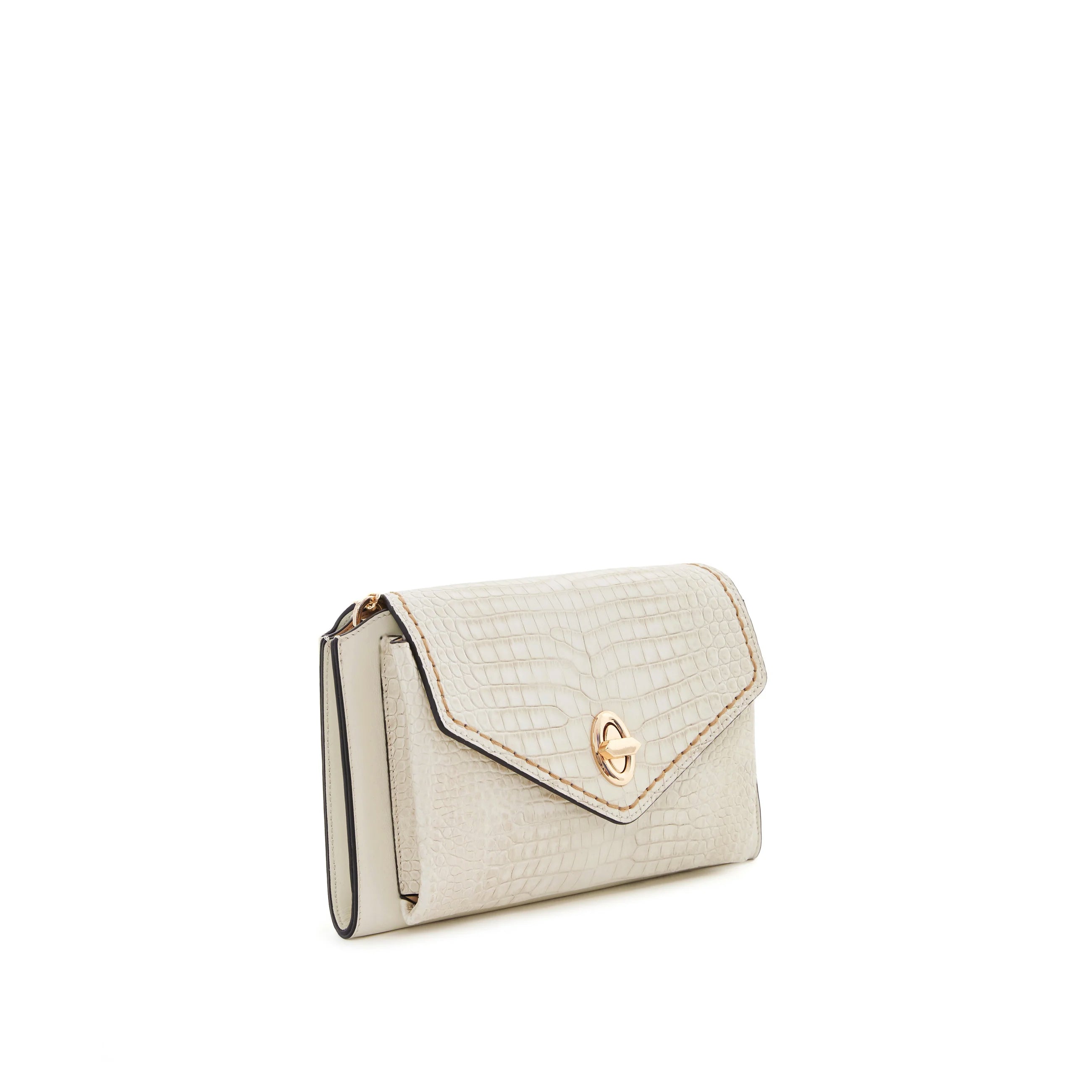 Women's Calf Leather Crocodile Embossed Handmade Crossbody Bag W20009 24