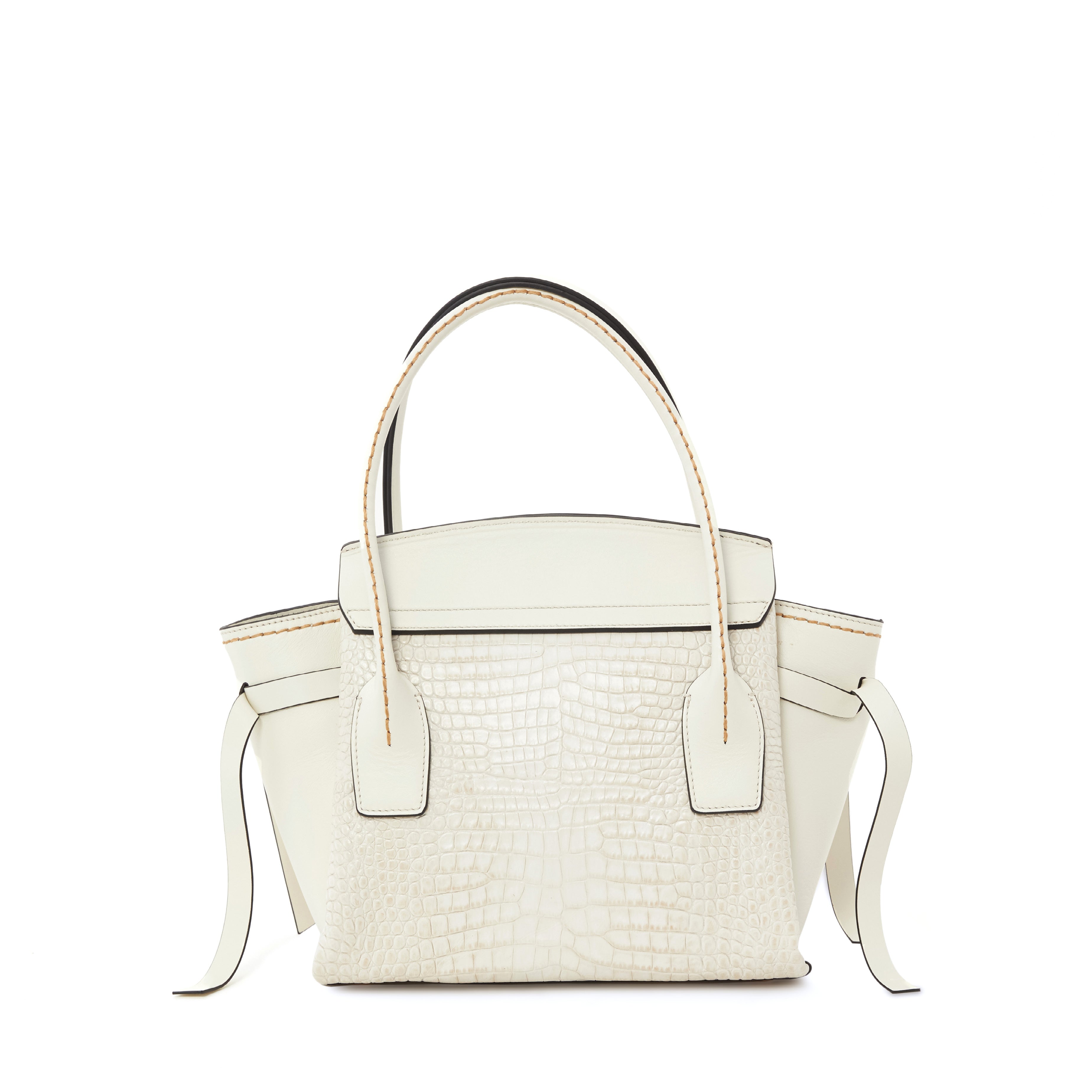 Women's Calf Leather Crocodile Embossed Handmade Tote Bag W20011 9