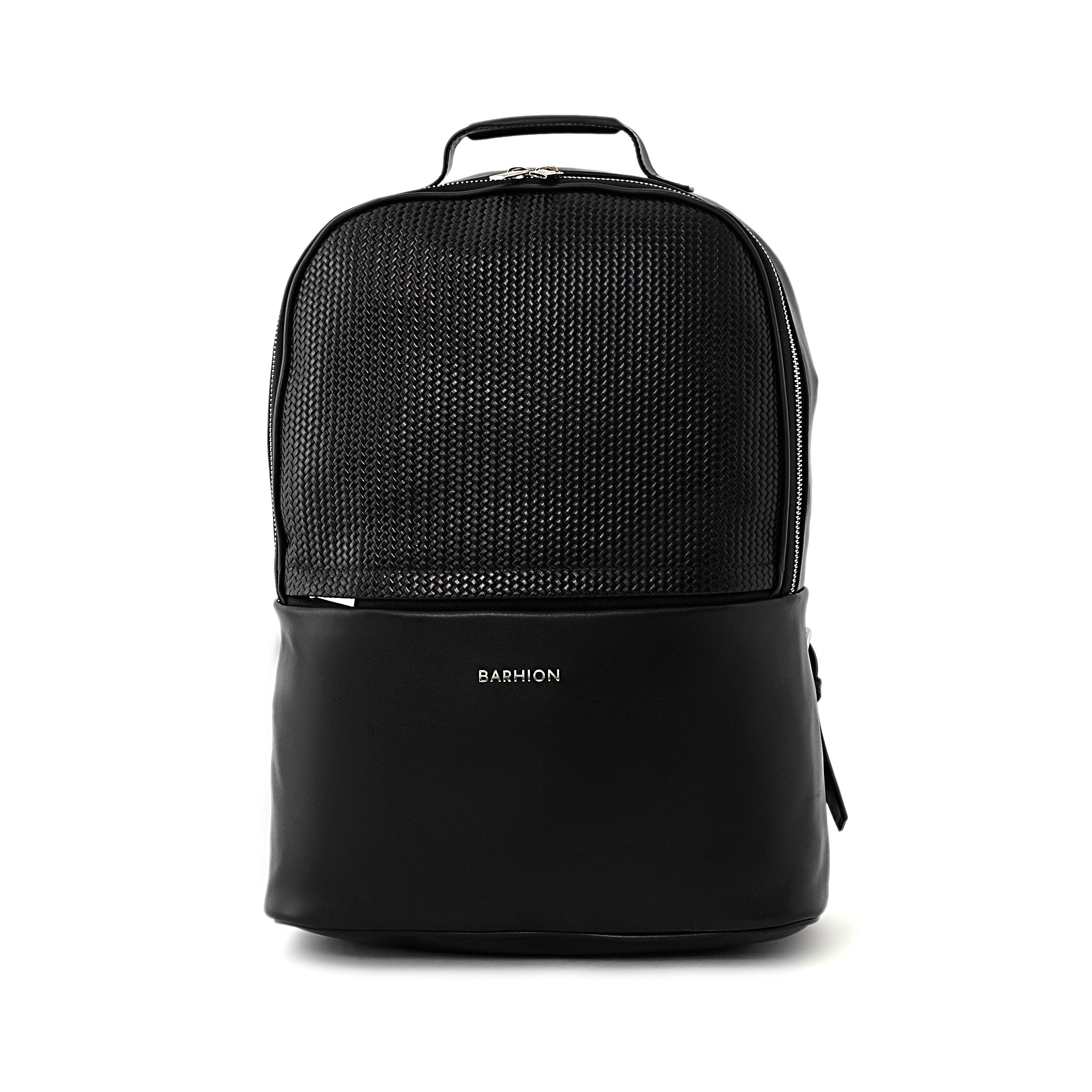 Men's Calf Leather Knit Pattern Handmade Backpack U25000 1