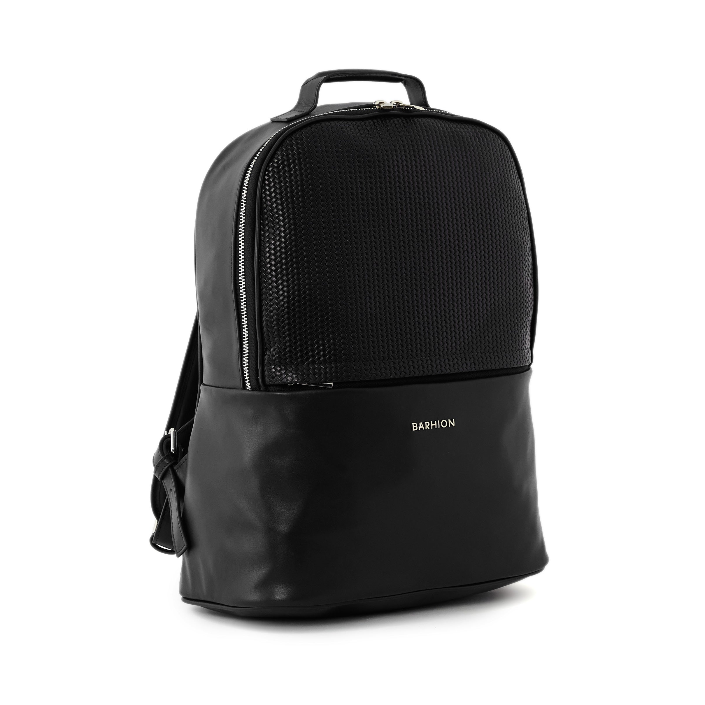 Men's Calf Leather Knit Pattern Handmade Backpack U25000 2