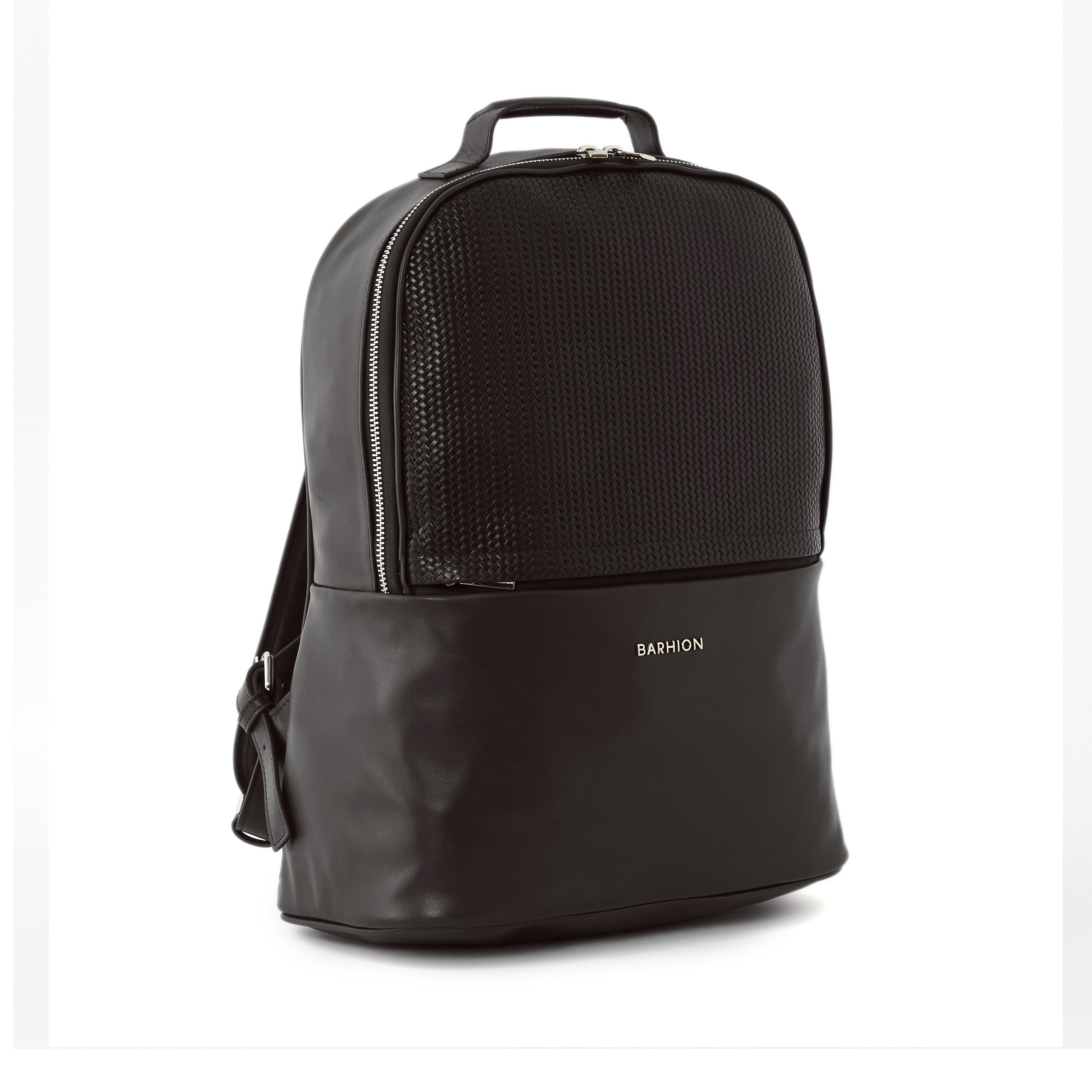 Men's Calf Leather Knit Pattern Handmade Backpack U25000 5