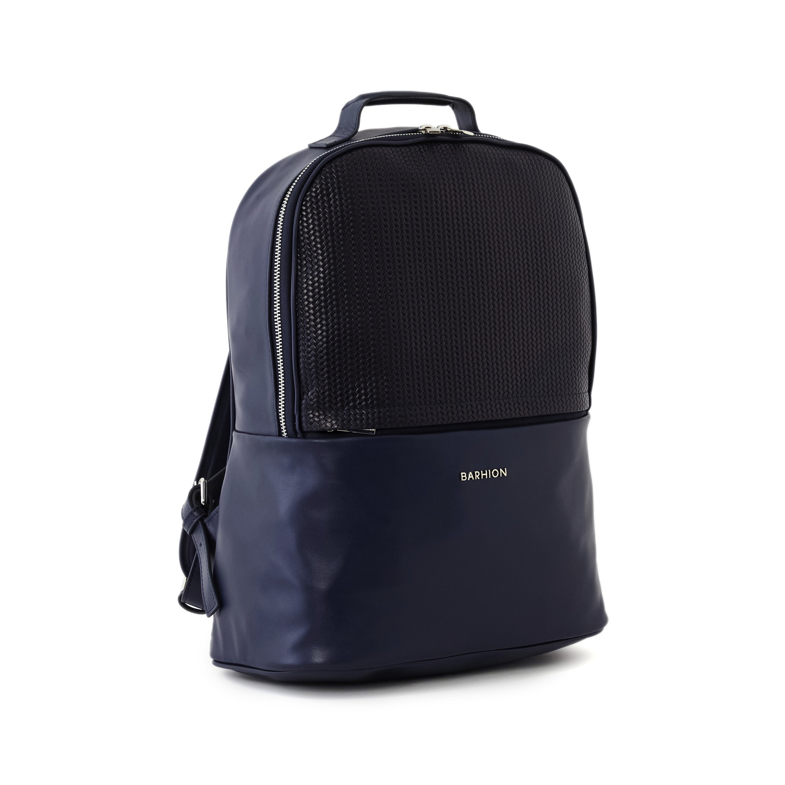Men's Calf Leather Knit Pattern Handmade Backpack U25000 8