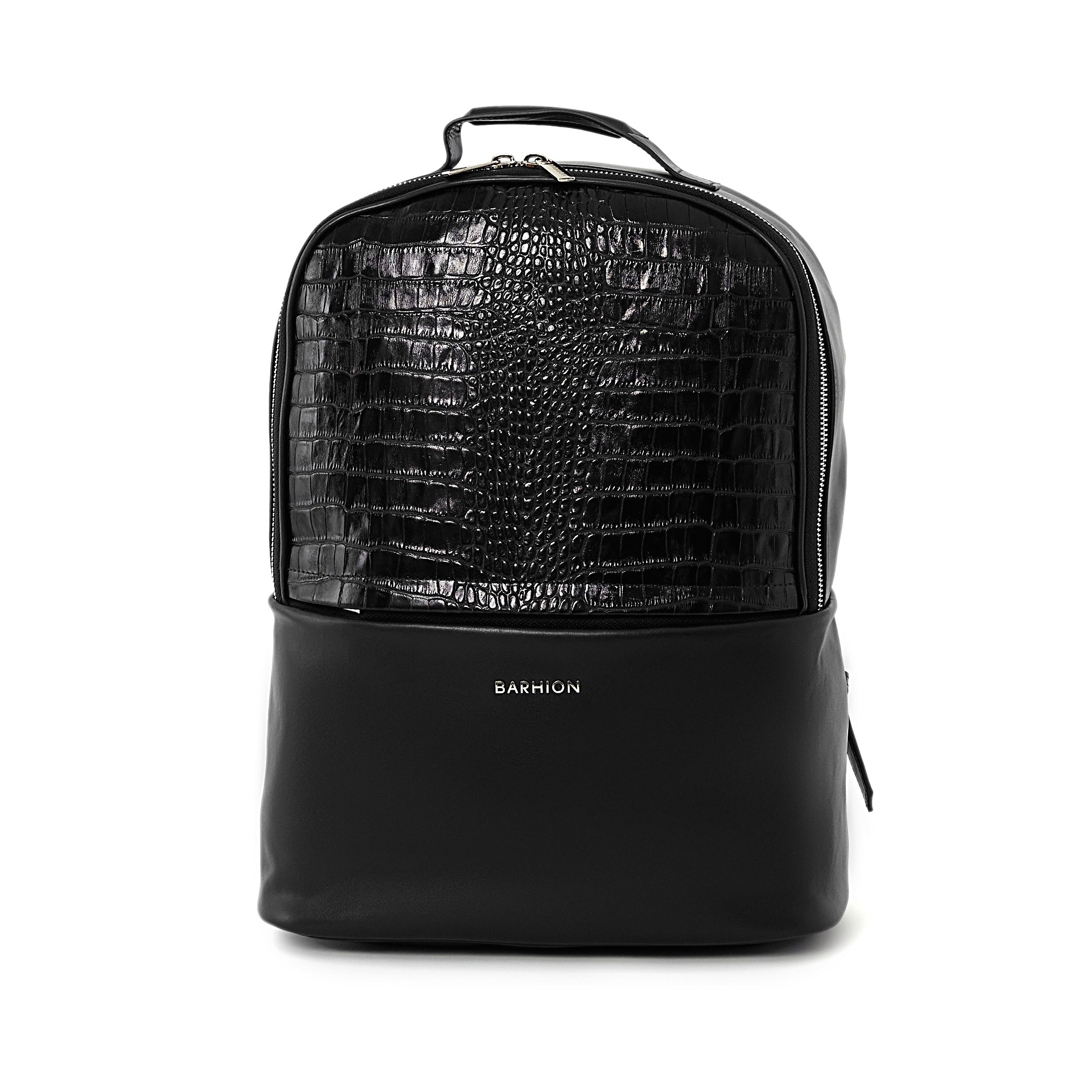 Men's Calf Leather Crocodile Embossed Handmade Backpack U25001 4