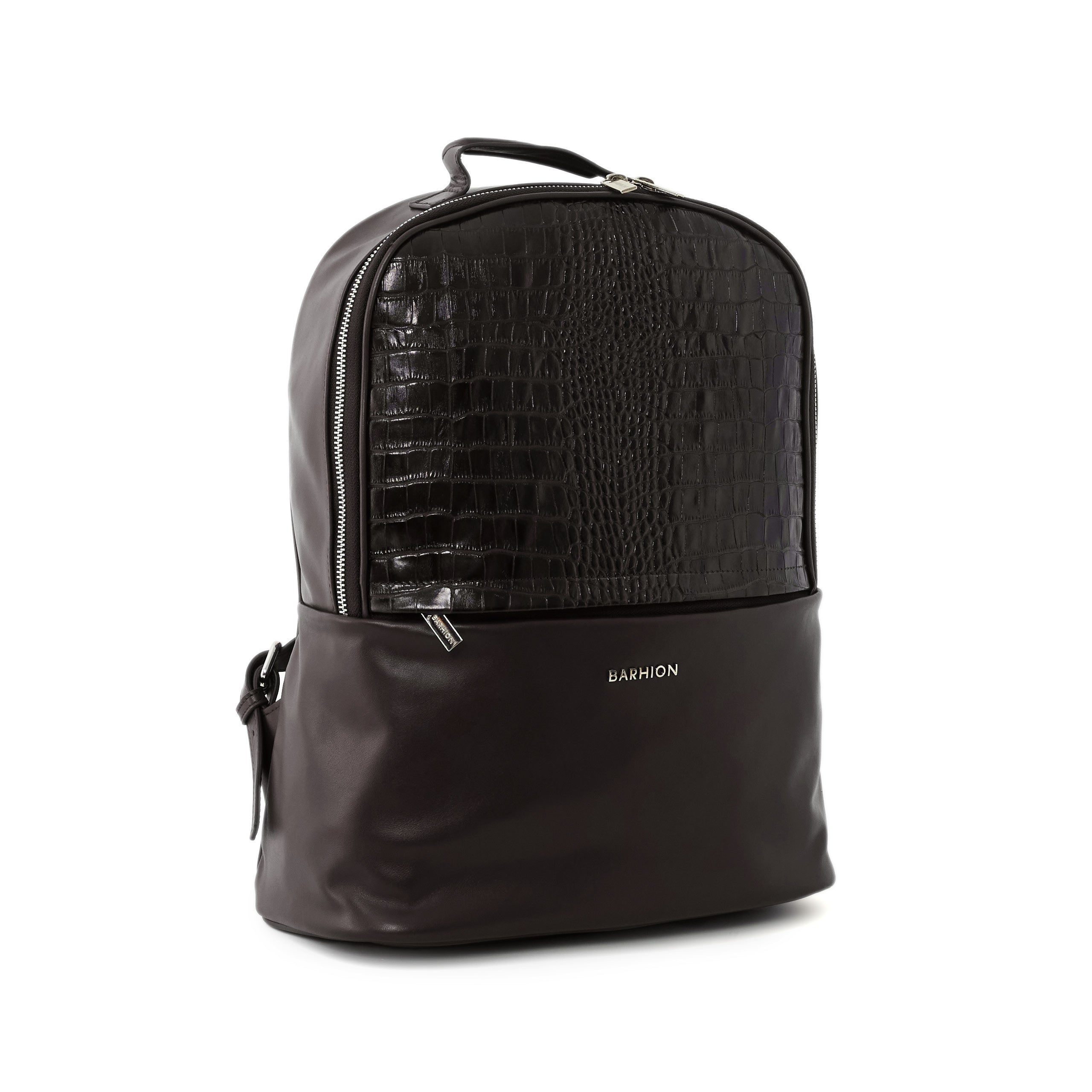 Men's Calf Leather Crocodile Embossed Handmade Backpack U25001 8