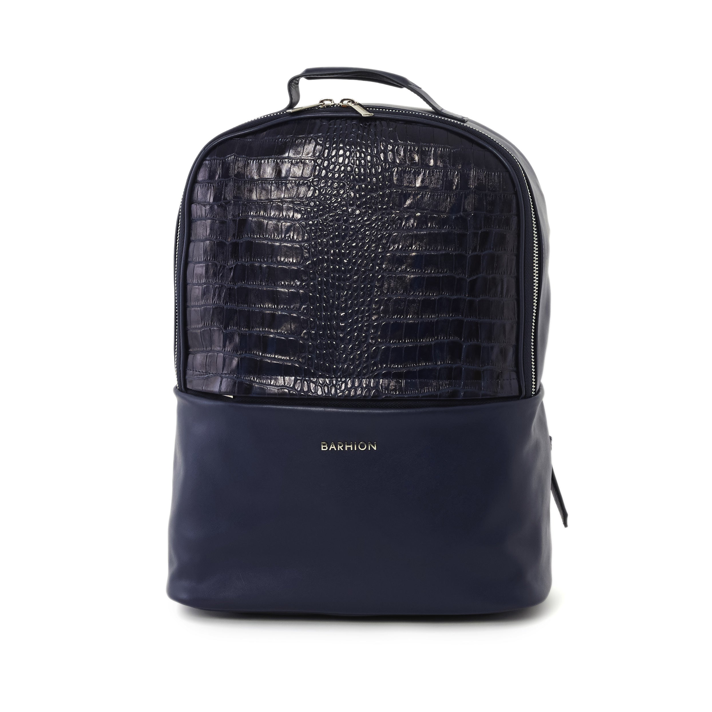 Men's Calf Leather Crocodile Embossed Handmade Backpack U25001 1
