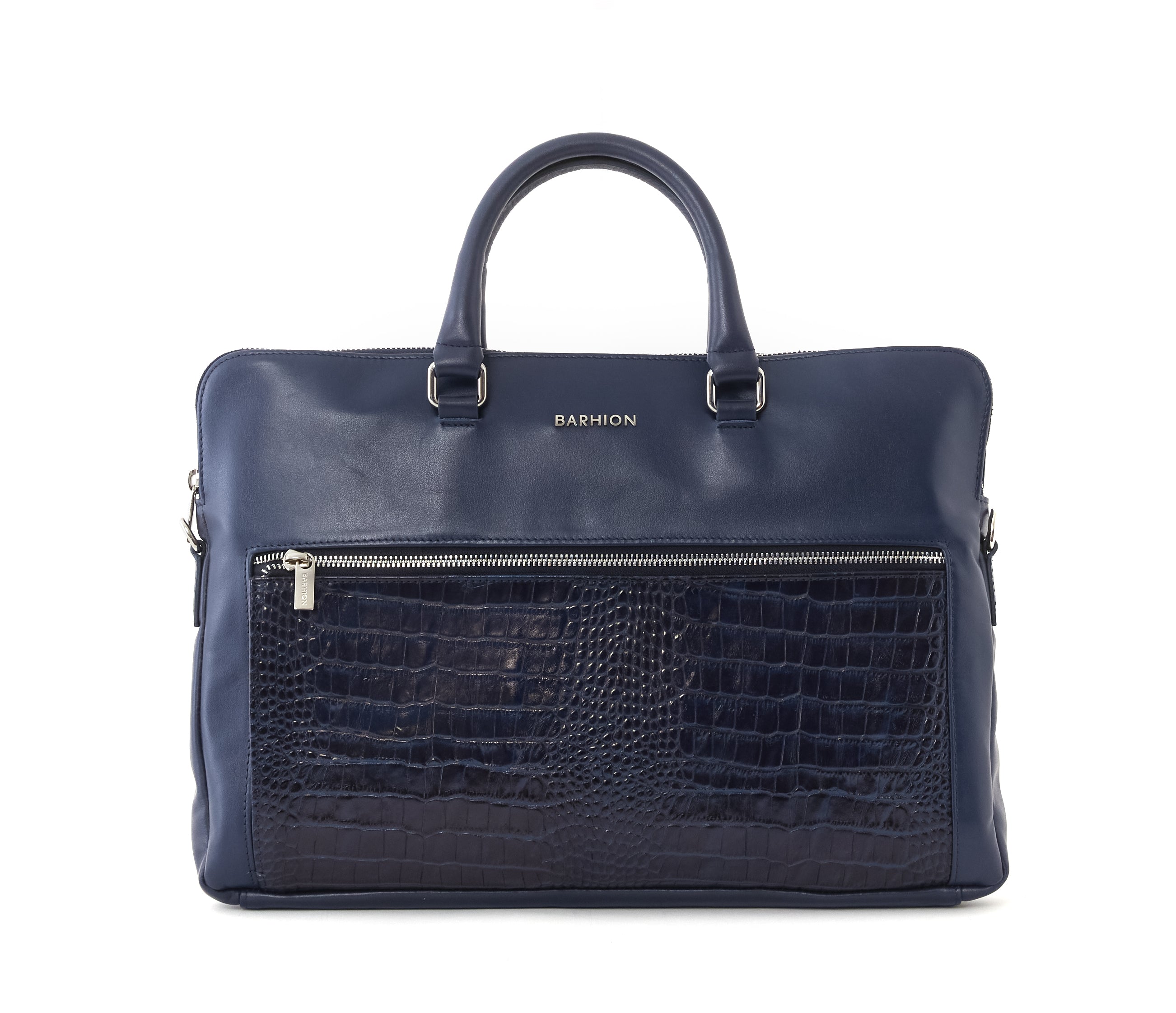 Men's Calf Leather Crocodile Embossed Handmade Crossbody Bag U25003 7