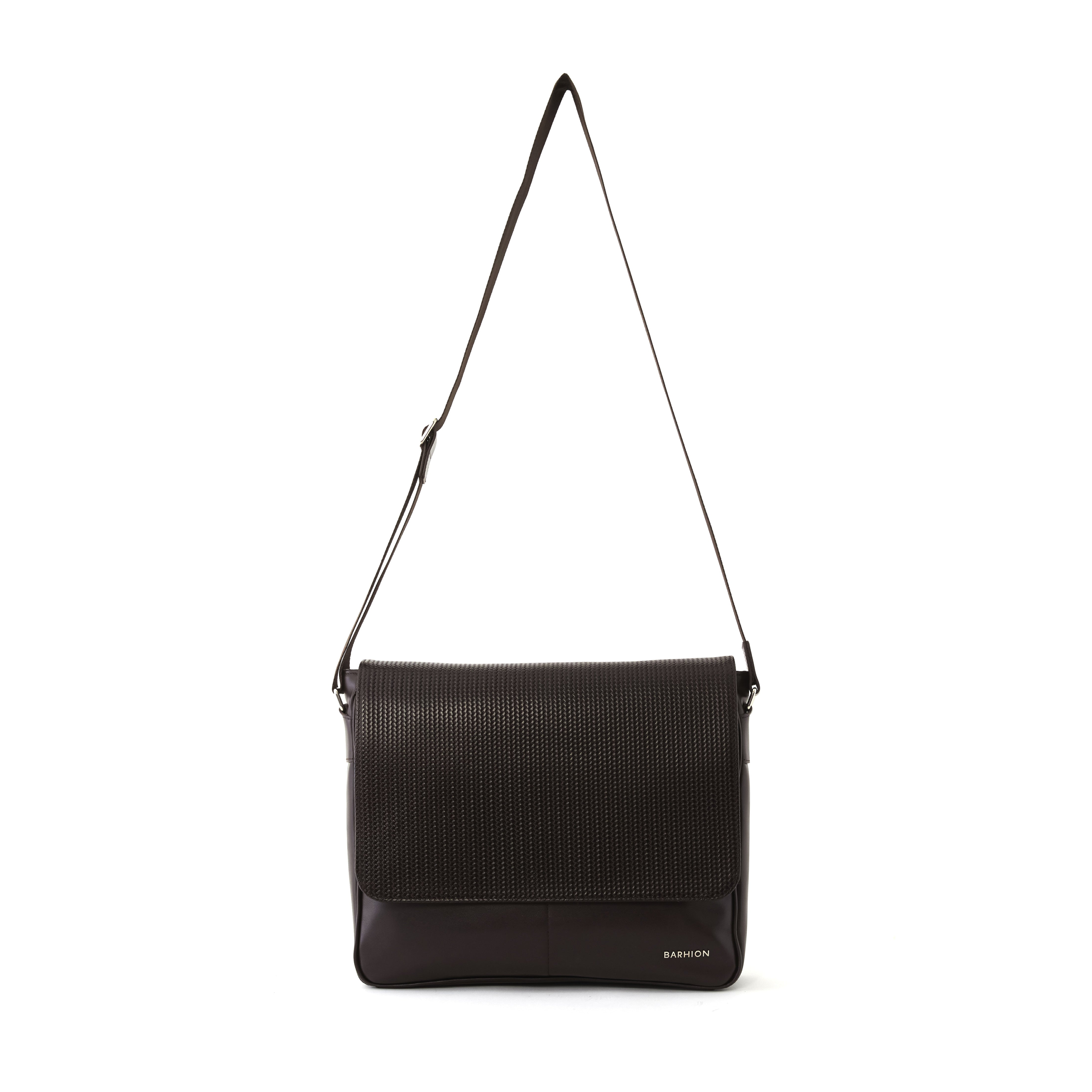 Men's Calf Leather Knit Pattern Handmade Laptop Bag U25004 2