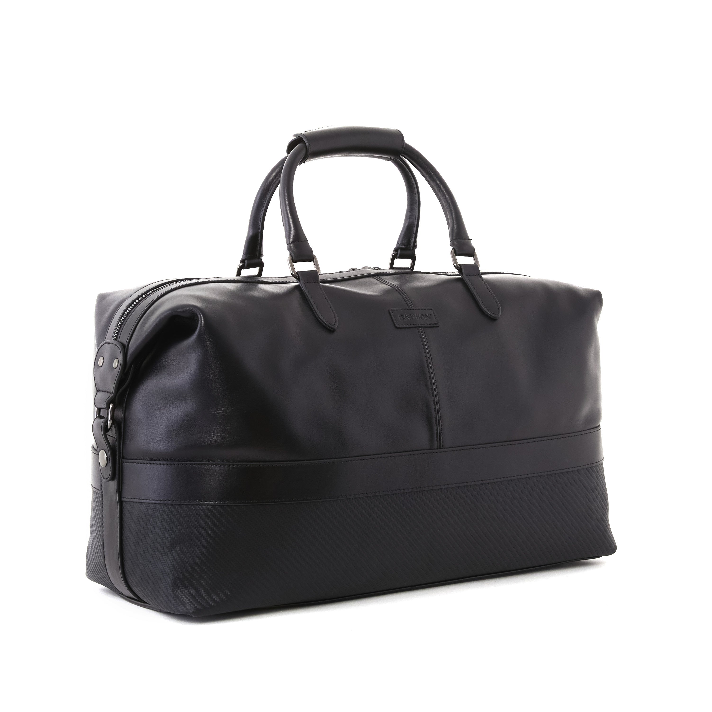 Men's Calf Leather Knit Pattern Handmade Travel Bag U25011 5