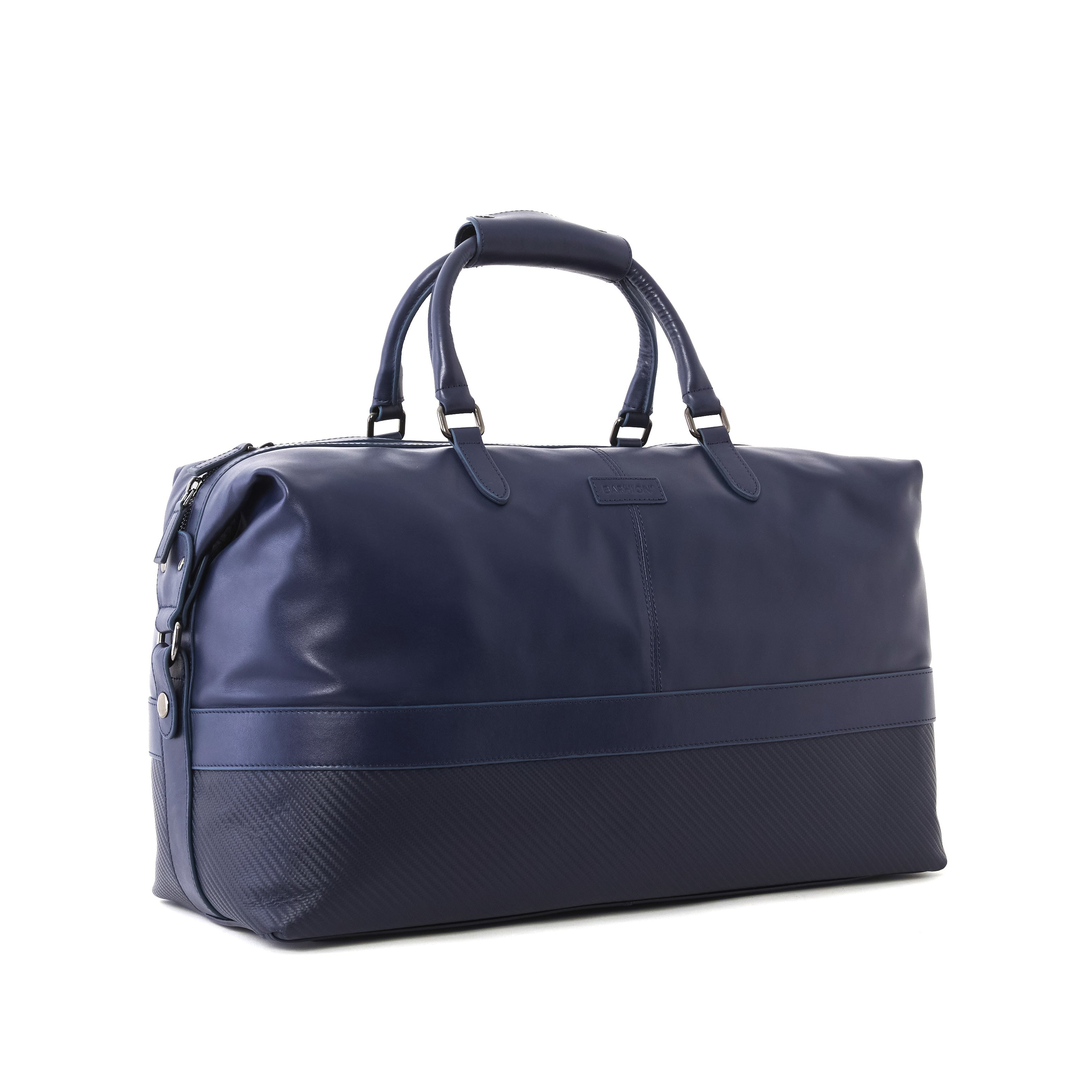 Men's Calf Leather Knit Pattern Handmade Travel Bag U25011 2