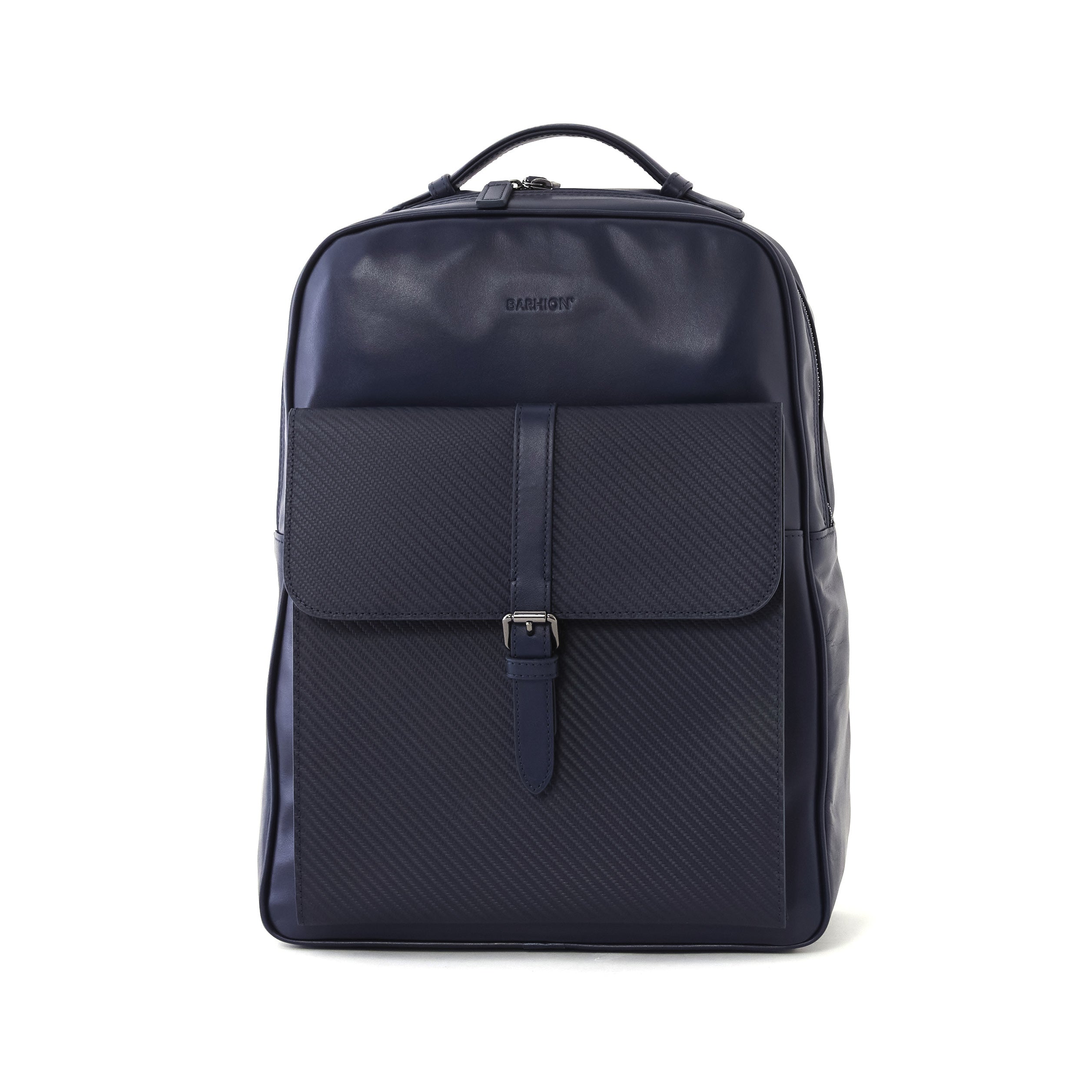 Men's Calf Leather Knit Pattern Handmade Backpack U25012 1
