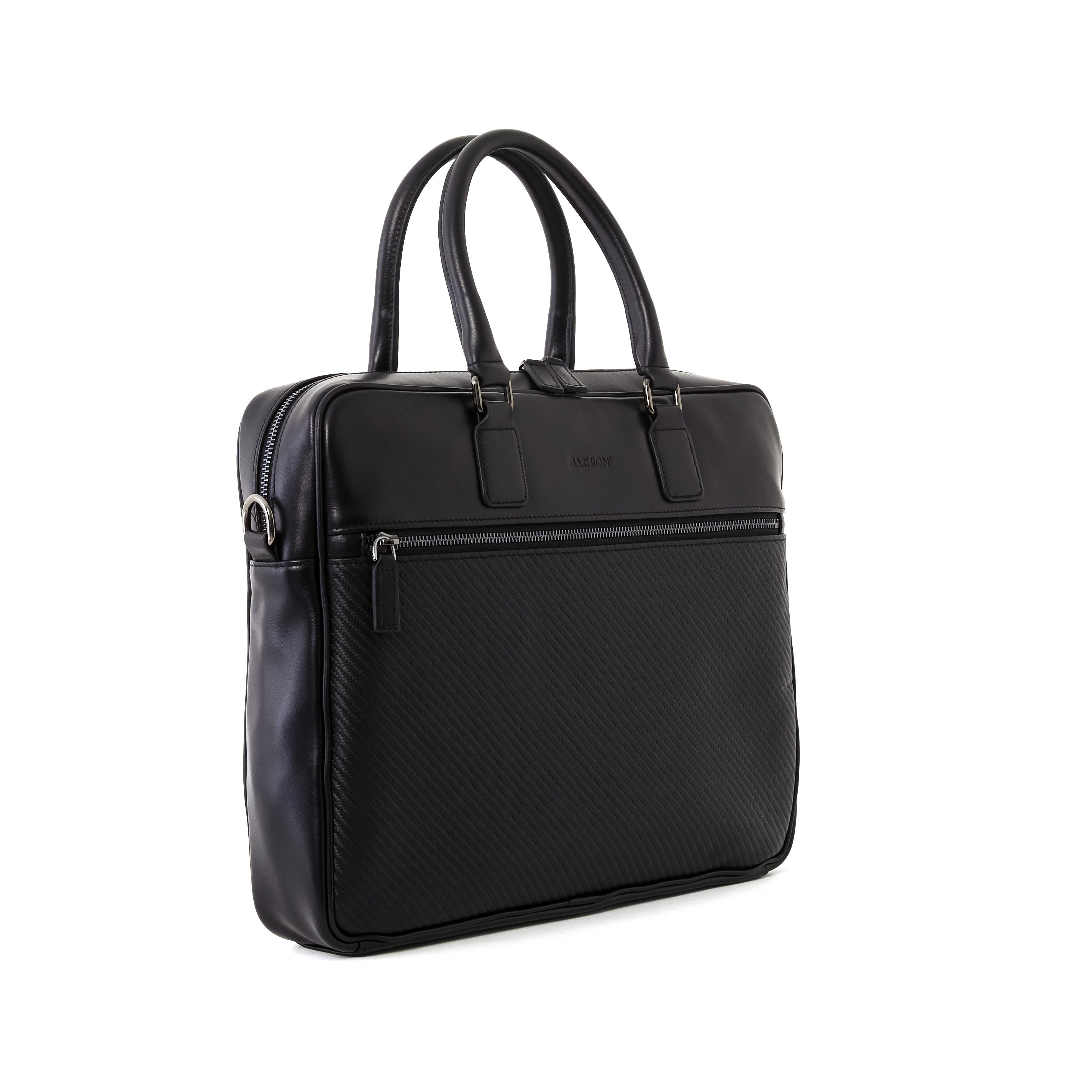 Men's Calf Leather Knit Pattern Handmade Laptop Bag U25013 5
