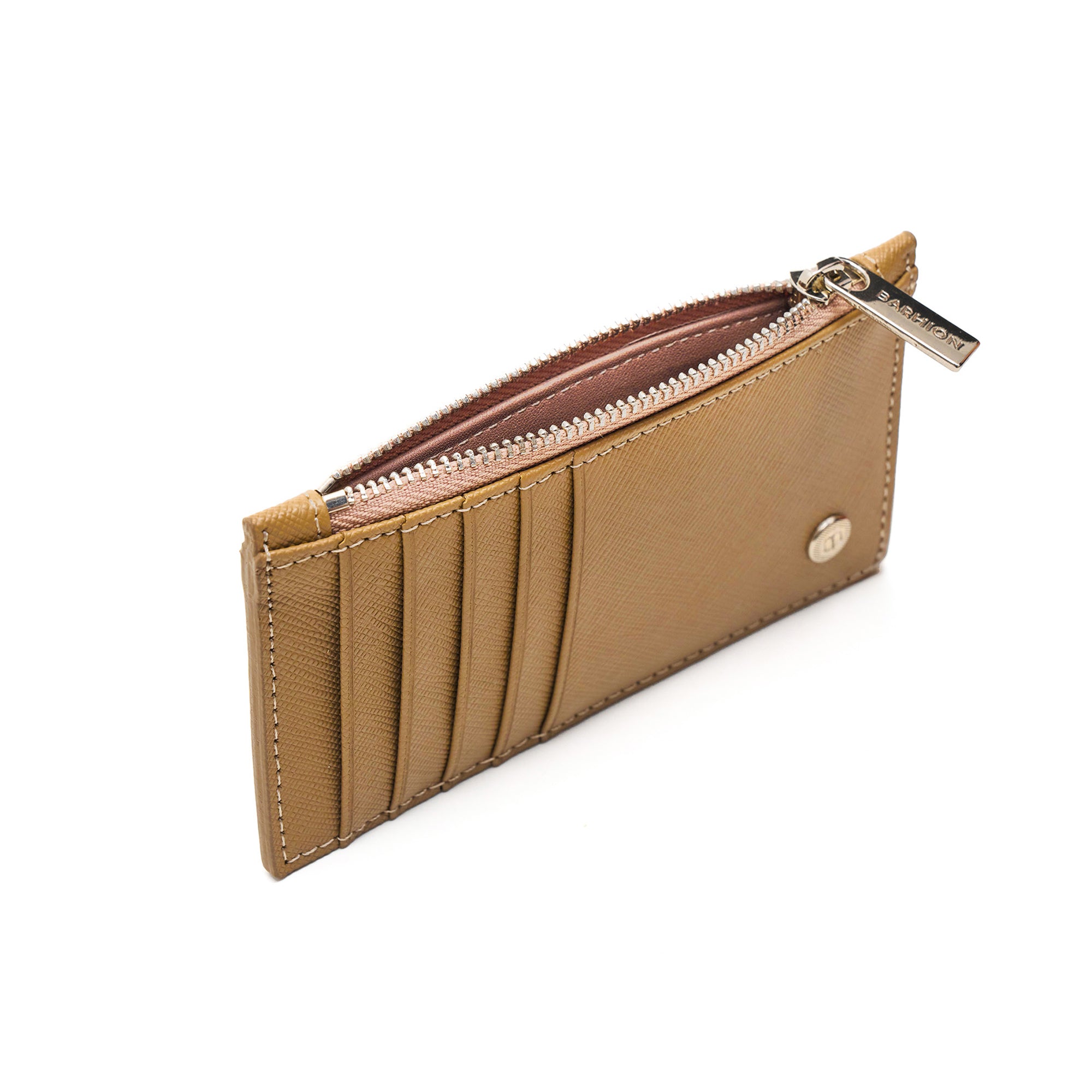 Men's Calf Leather Saffiano Handmade Cardholder Wallet U25016 12