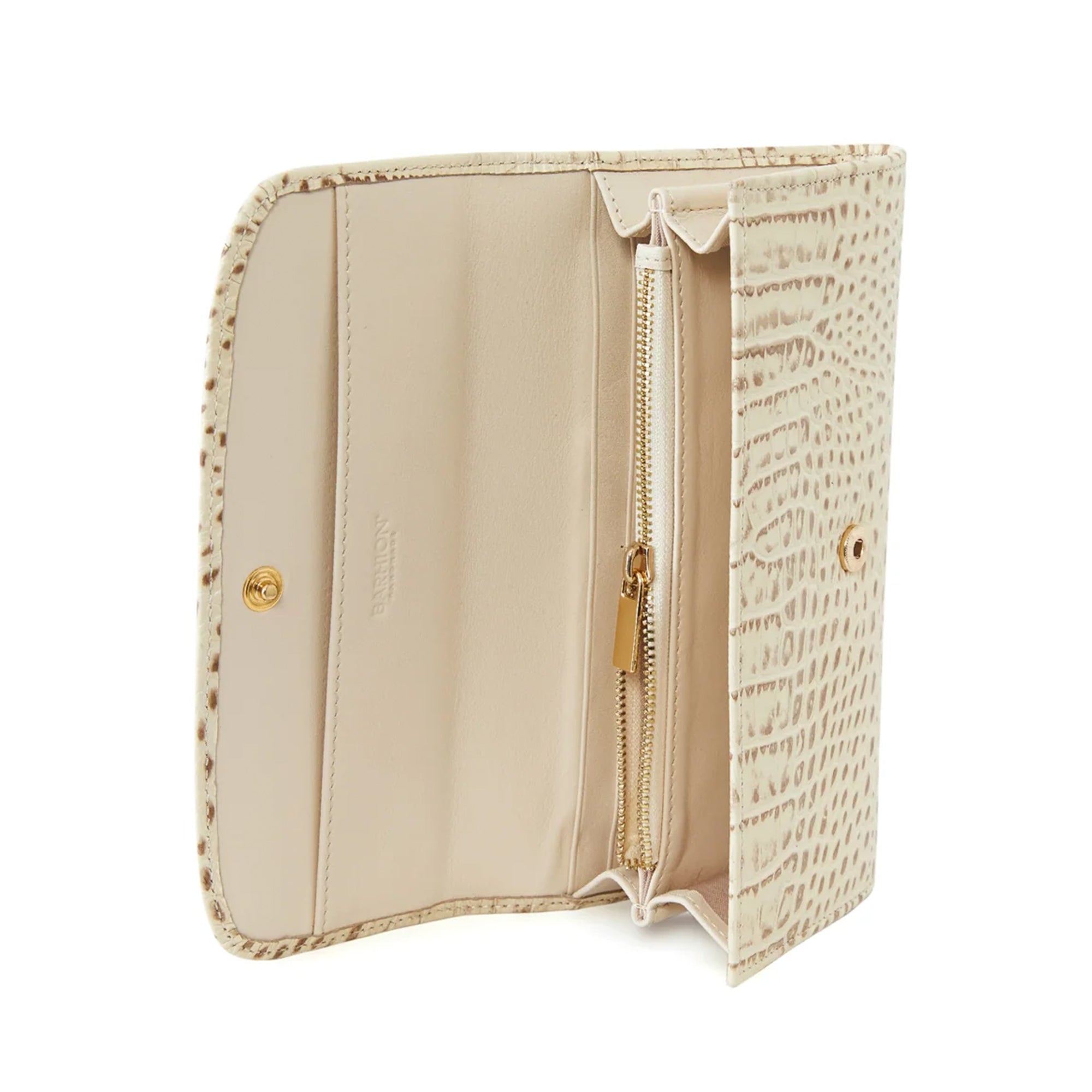 Women's Calf Leather Crocodile Embossed Handmade Wallet W25026 26