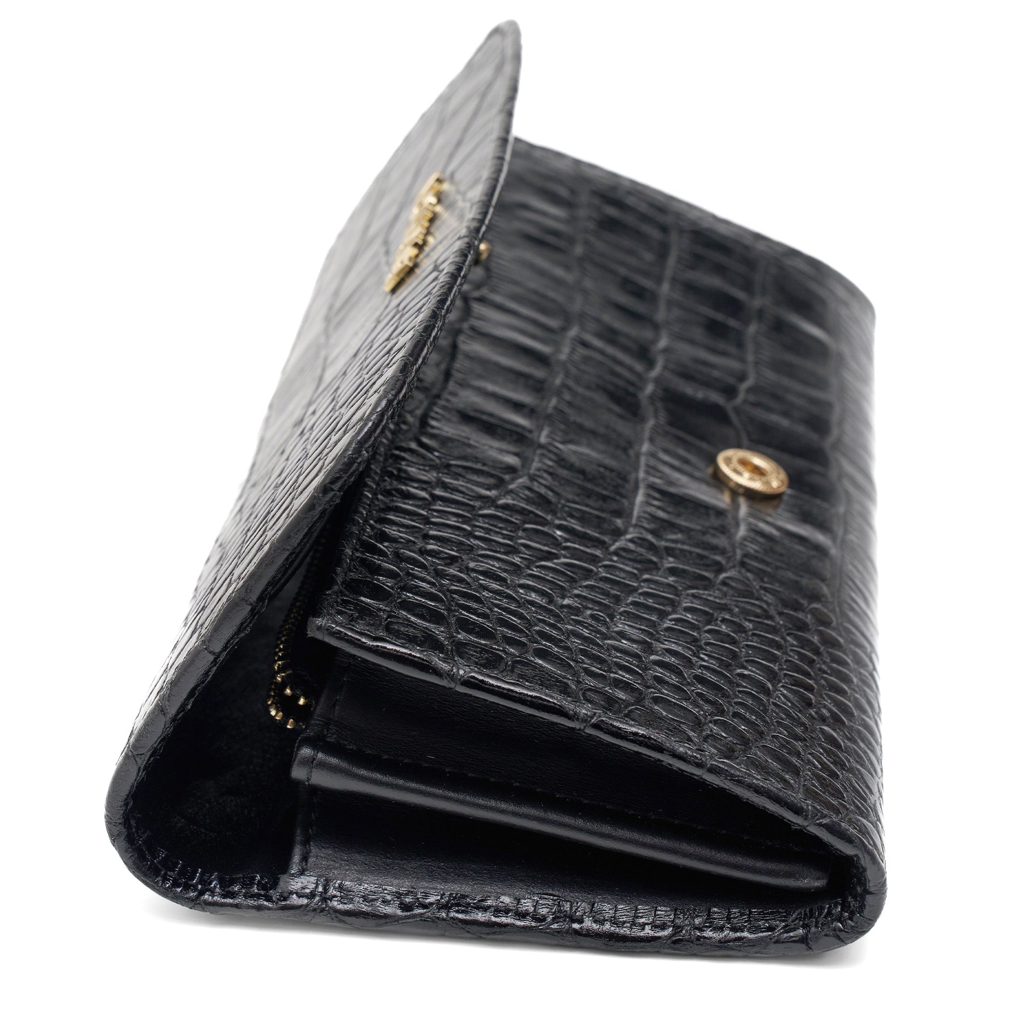 Women's Calf Leather Crocodile Embossed Handmade Wallet W25026 23