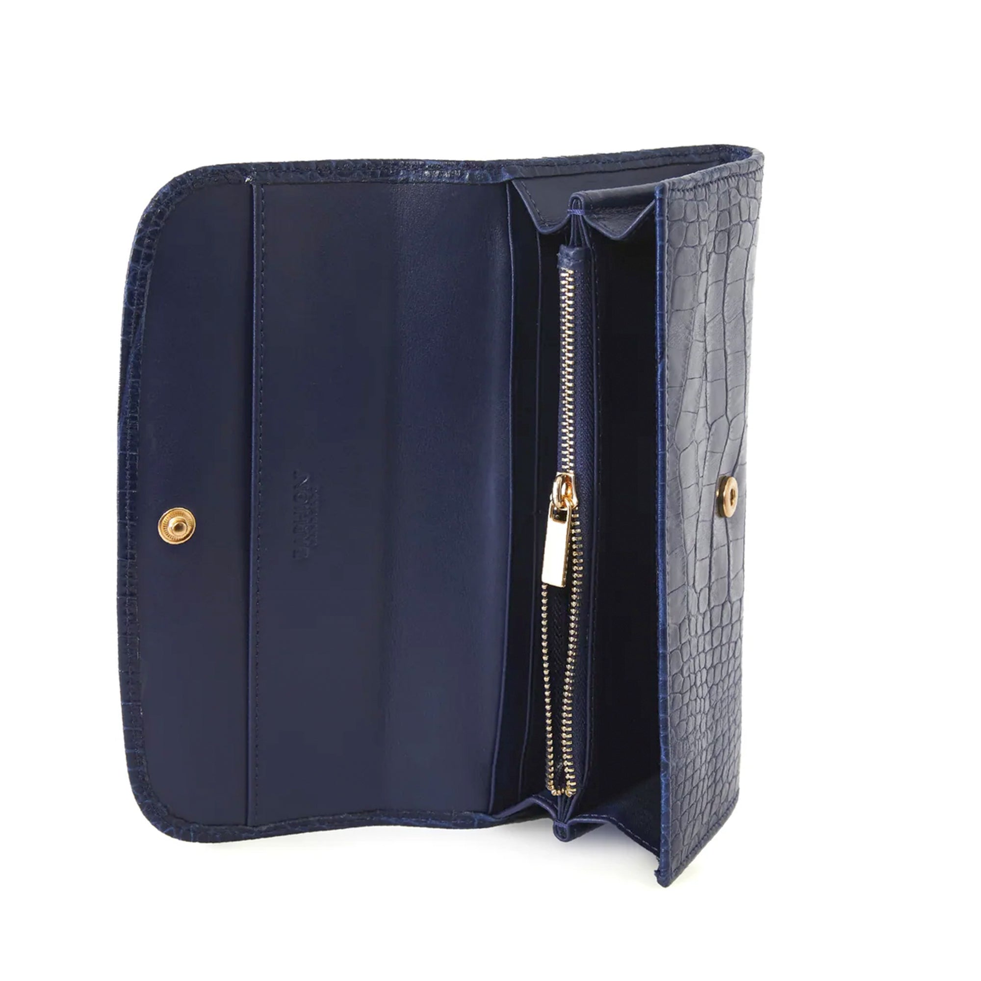 Women's Calf Leather Crocodile Embossed Handmade Wallet W25026 9