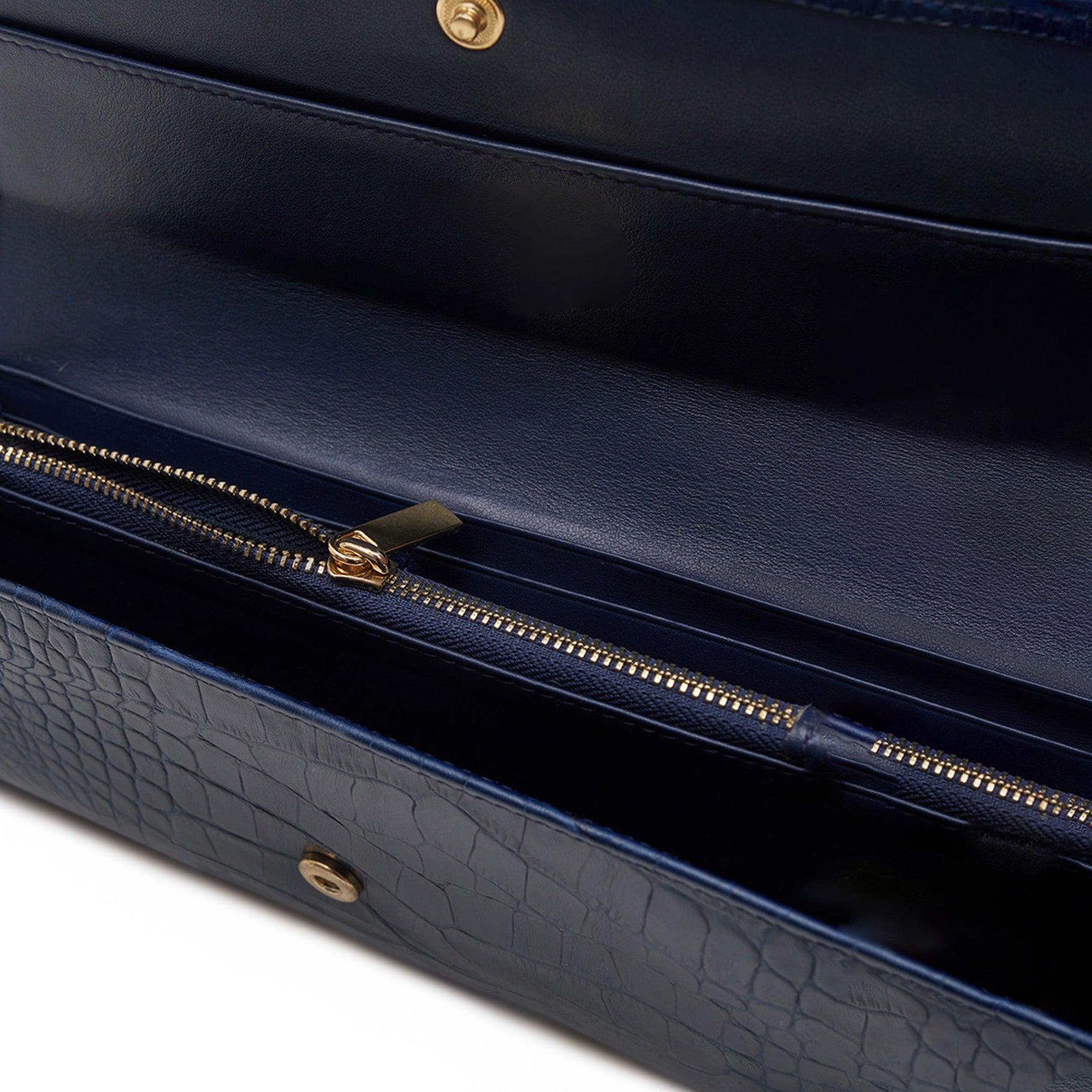 Women's Calf Leather Crocodile Embossed Handmade Wallet W25026 10