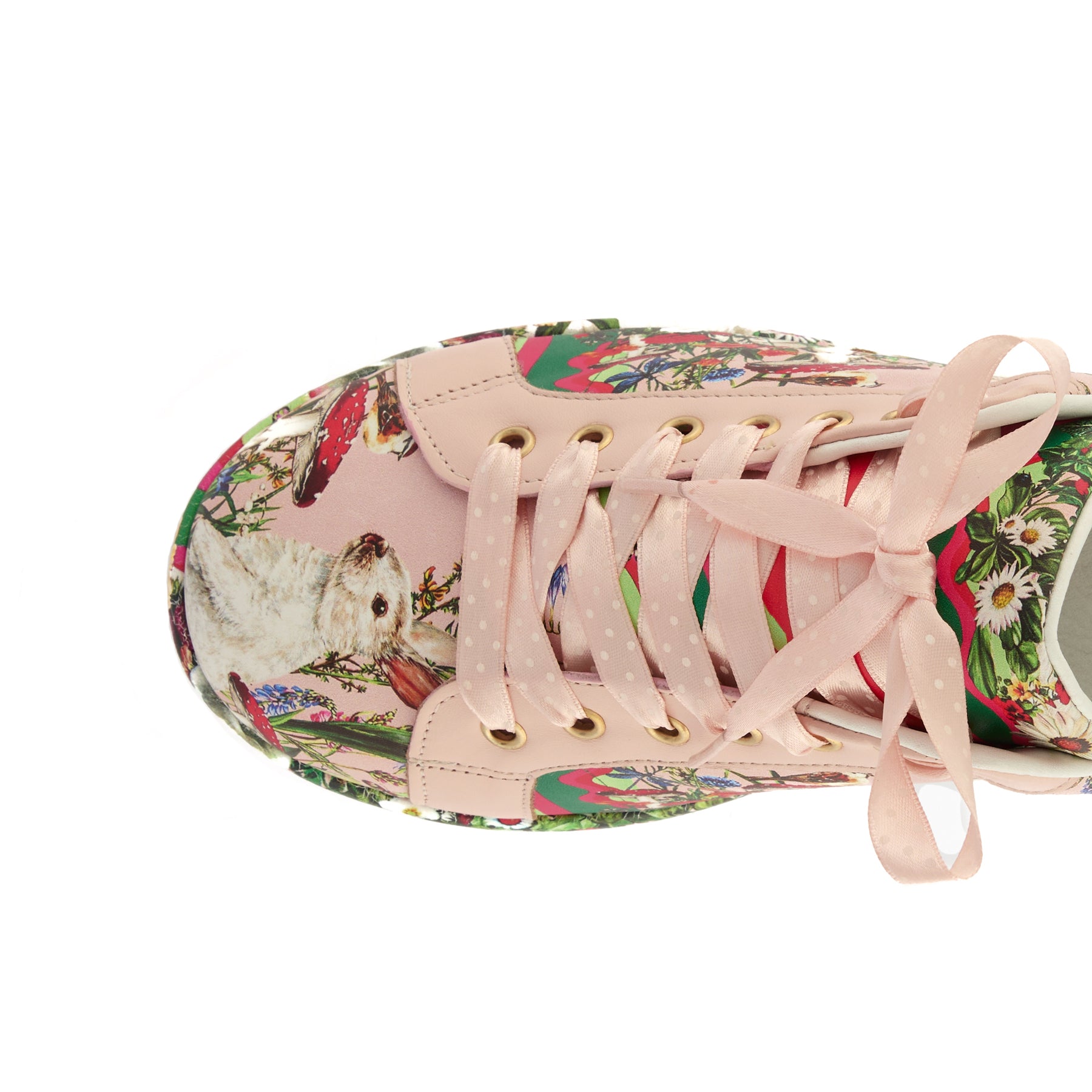 Women's Pink Calf Leather Handmade Sneakers W5024