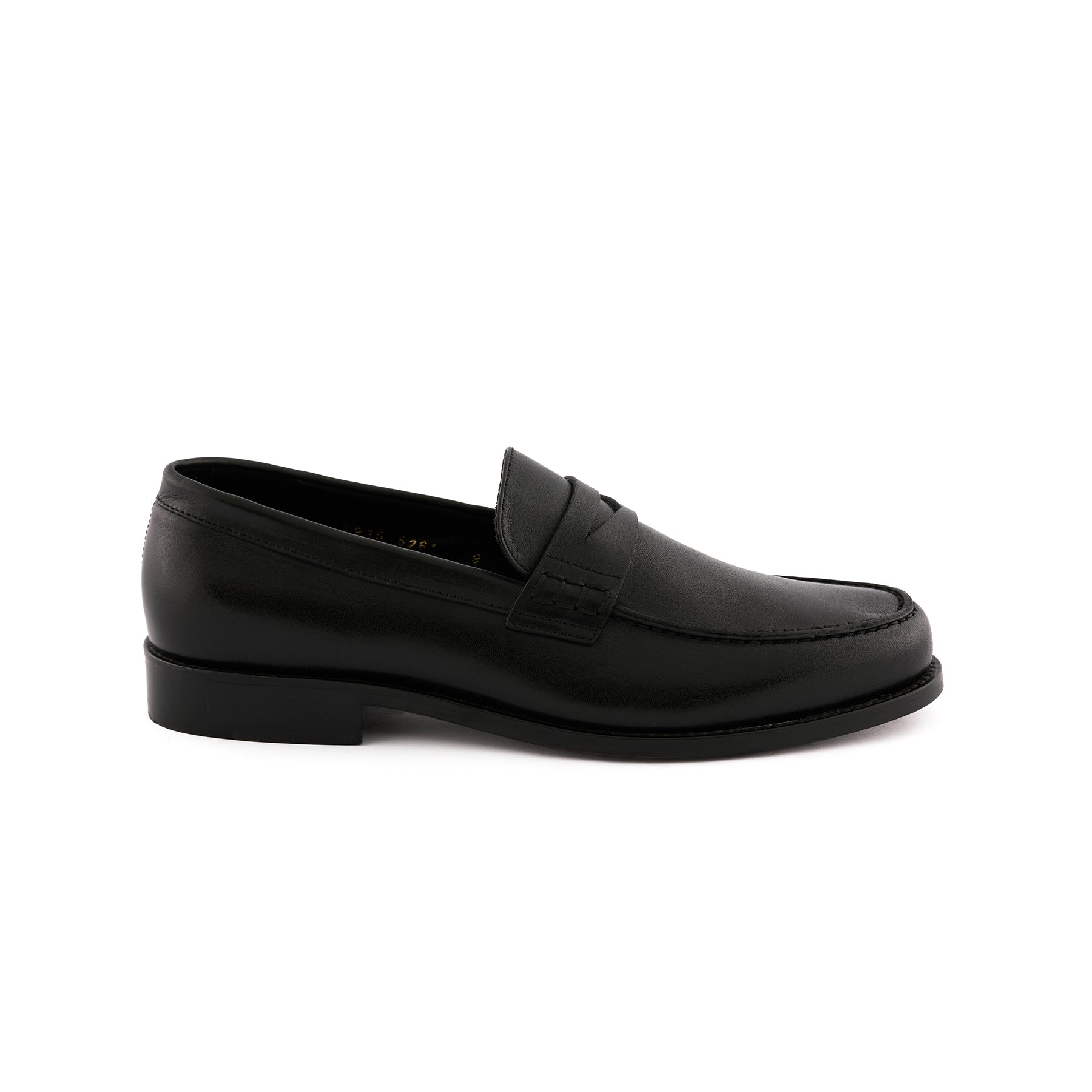 Men's Black Handmade Penny Loafer Shoes M7000