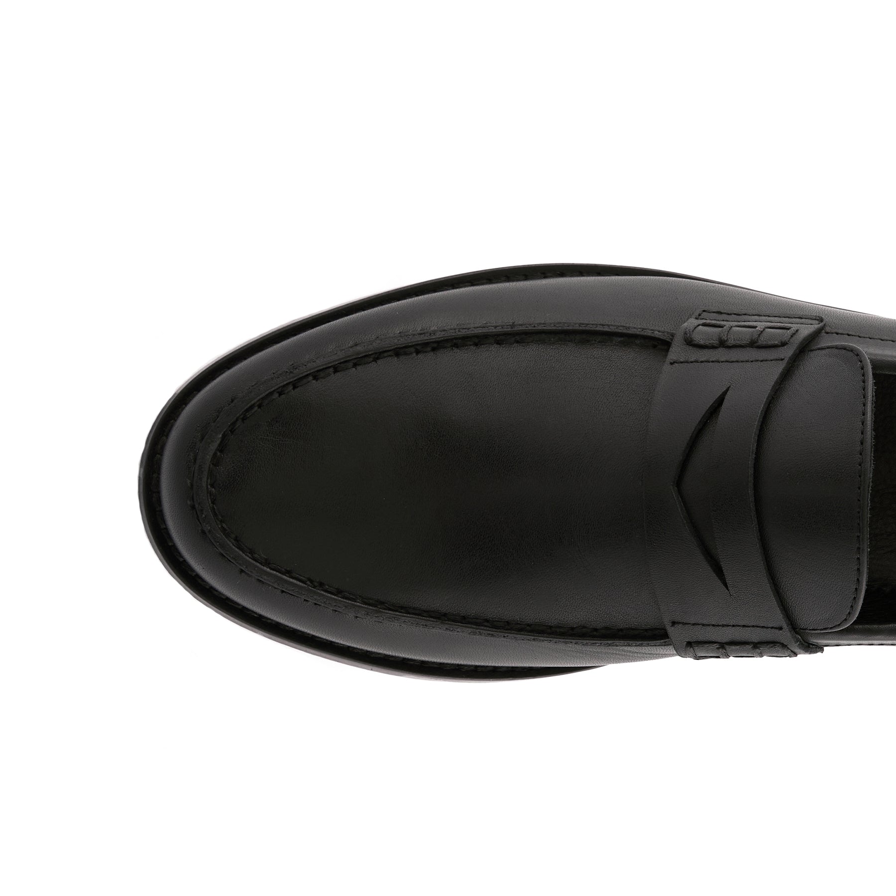 Men's Black Handmade Penny Loafer Shoes M7000
