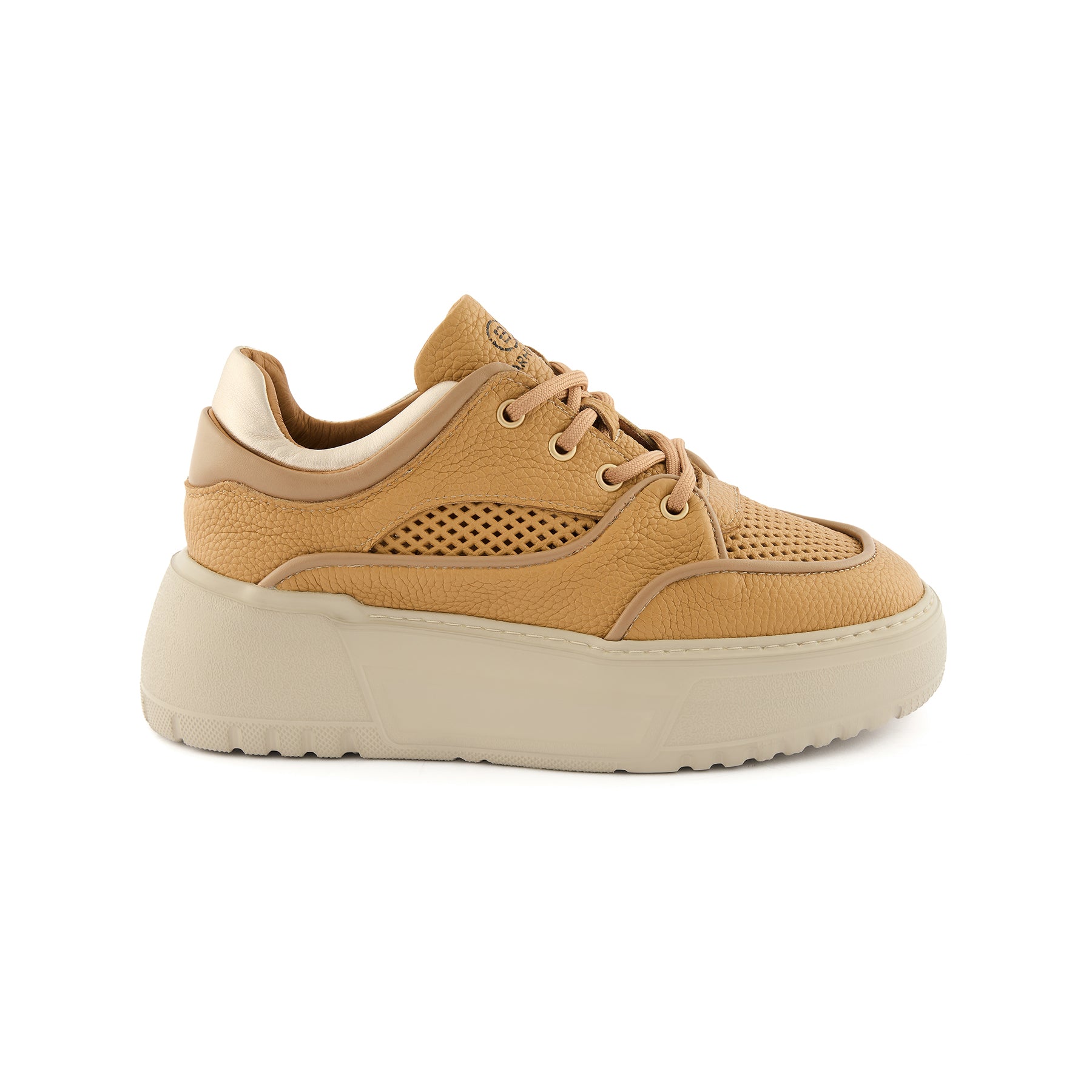 Women's Tan Handmade Calf Leather Sneakers W5033