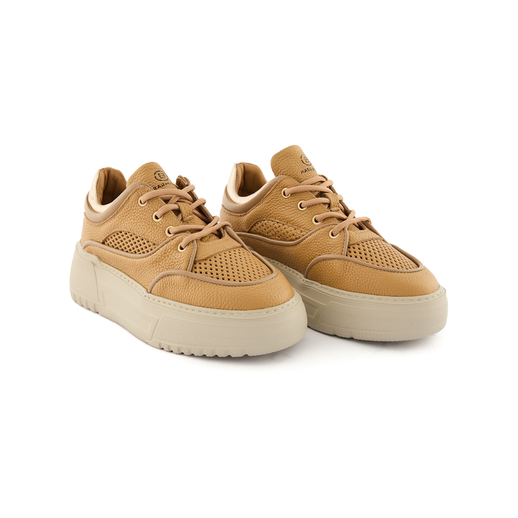 Women's Tan Handmade Calf Leather Sneakers W5033