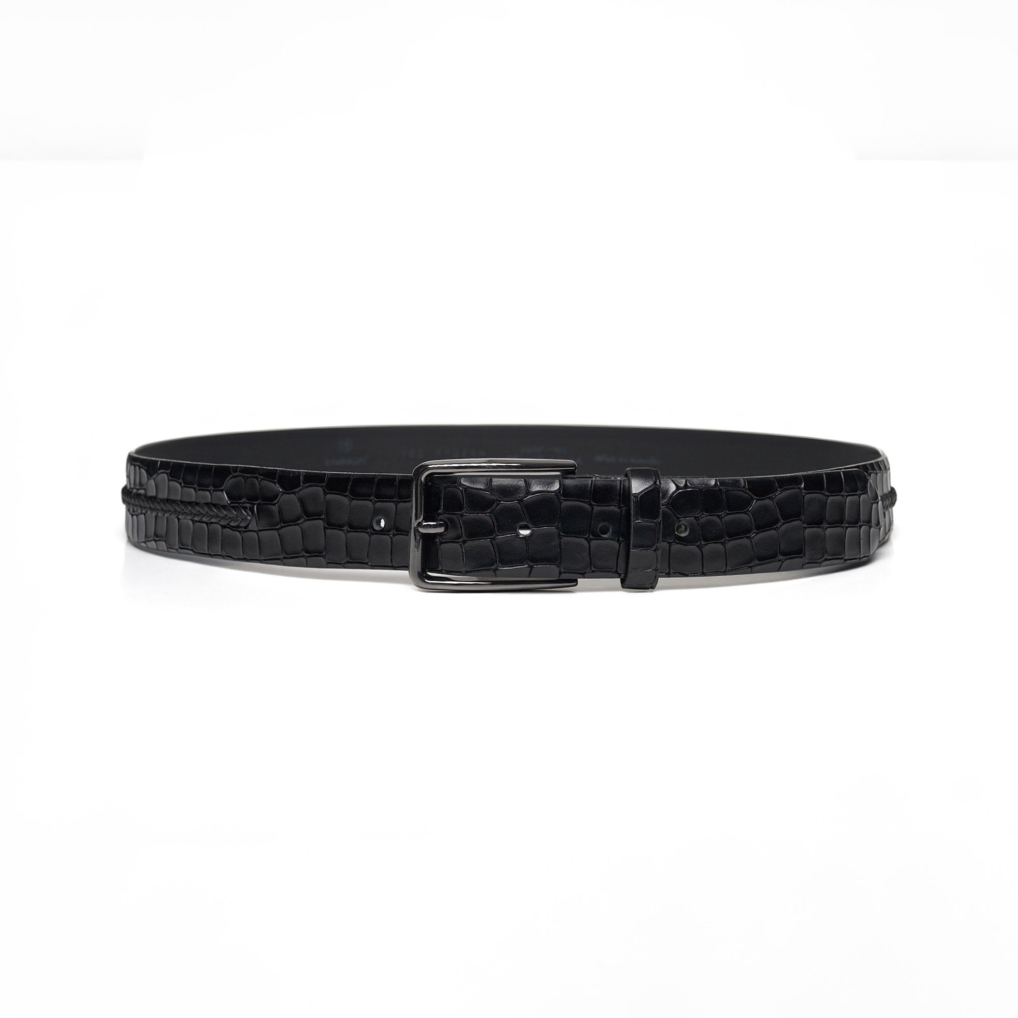 Men's Crocodile Embossed Calf Leather Handmade Belt M105 7