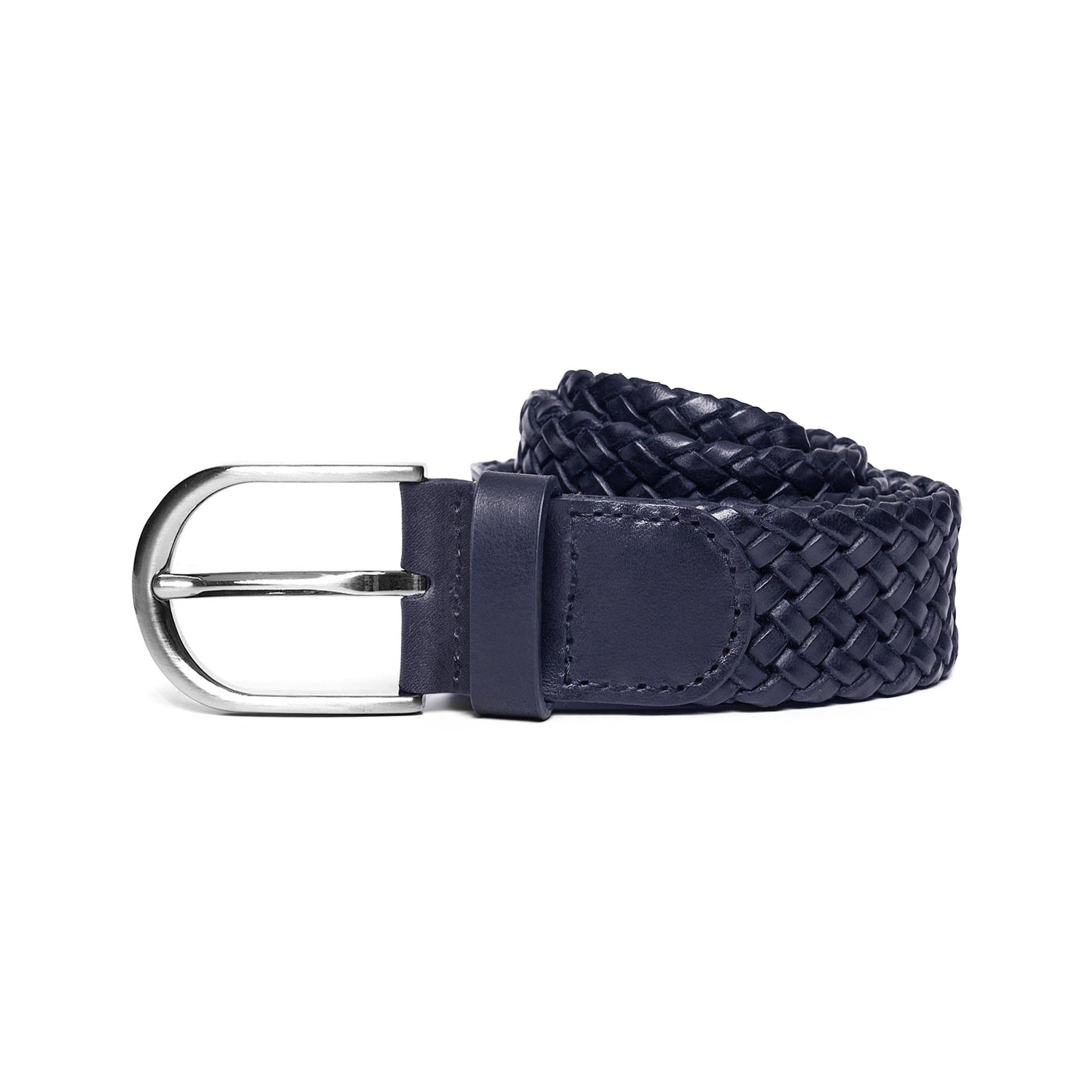 Men's Double-Sided Braided Calf Leather Handmade Belt M108 11