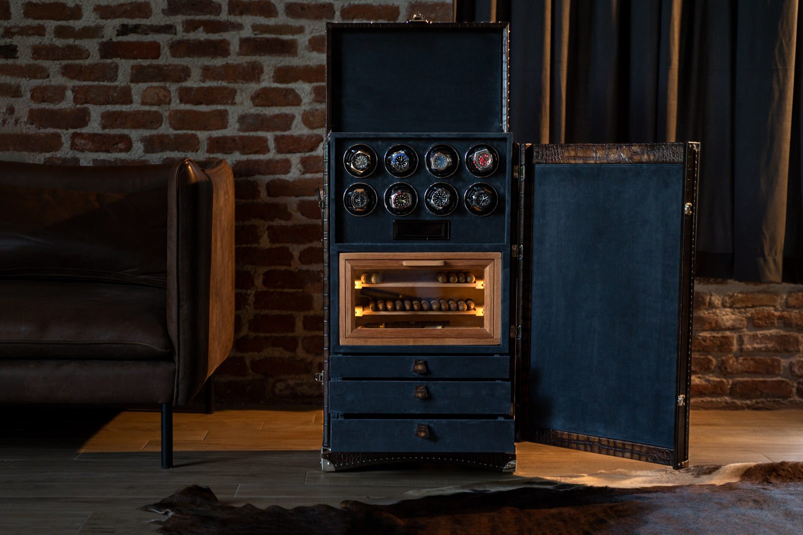 Barhion Watch Winder Trunk - CP Patina Brown