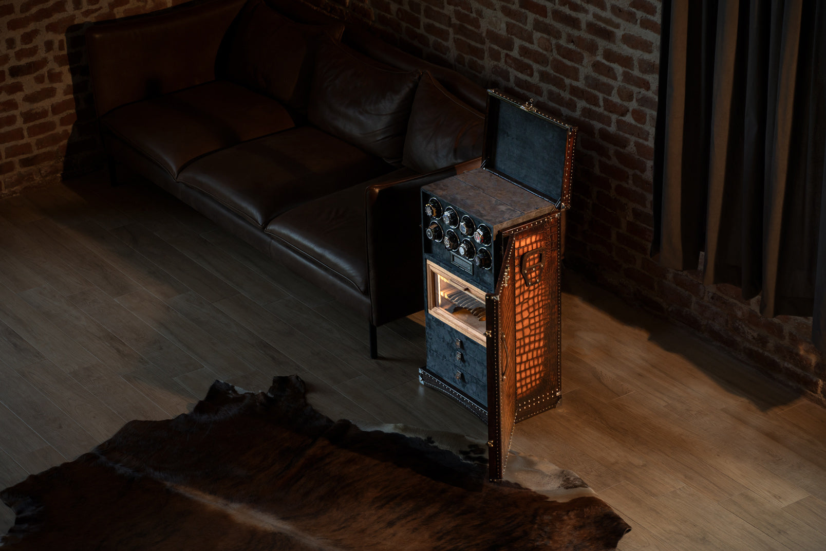 Barhion Watch Winder Trunk - CP Patina Brown